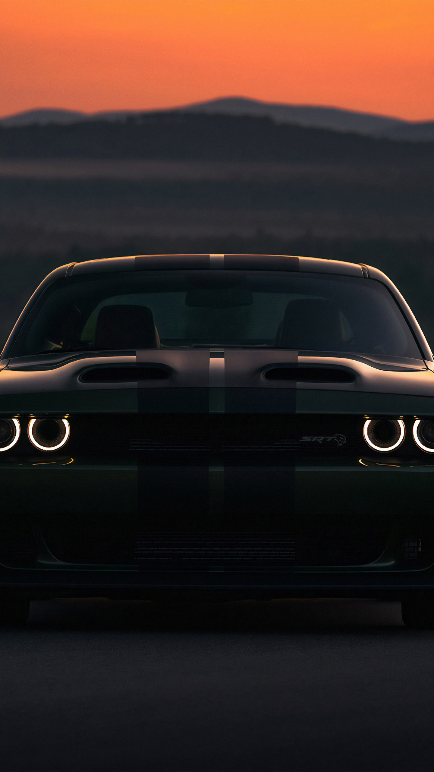 Dodge Charger, SRT Hellcat, Dark 2019 model, Impressive power, 1440x2560 HD Phone