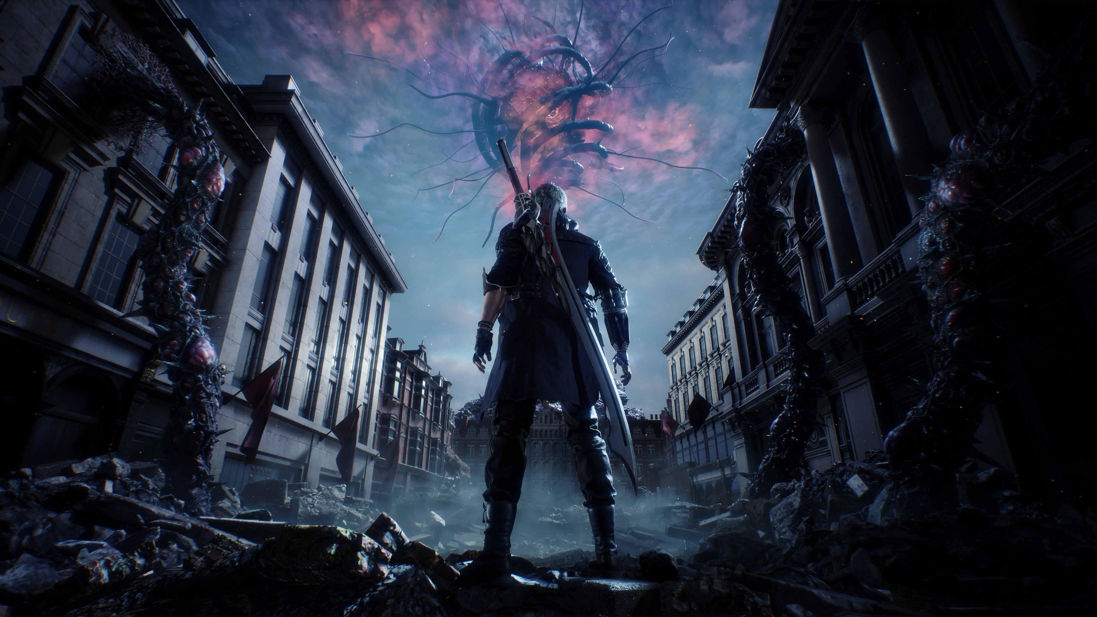 Nero, Qliphoth tree, Red Grave City ruins, 4K Desktop wallpaper