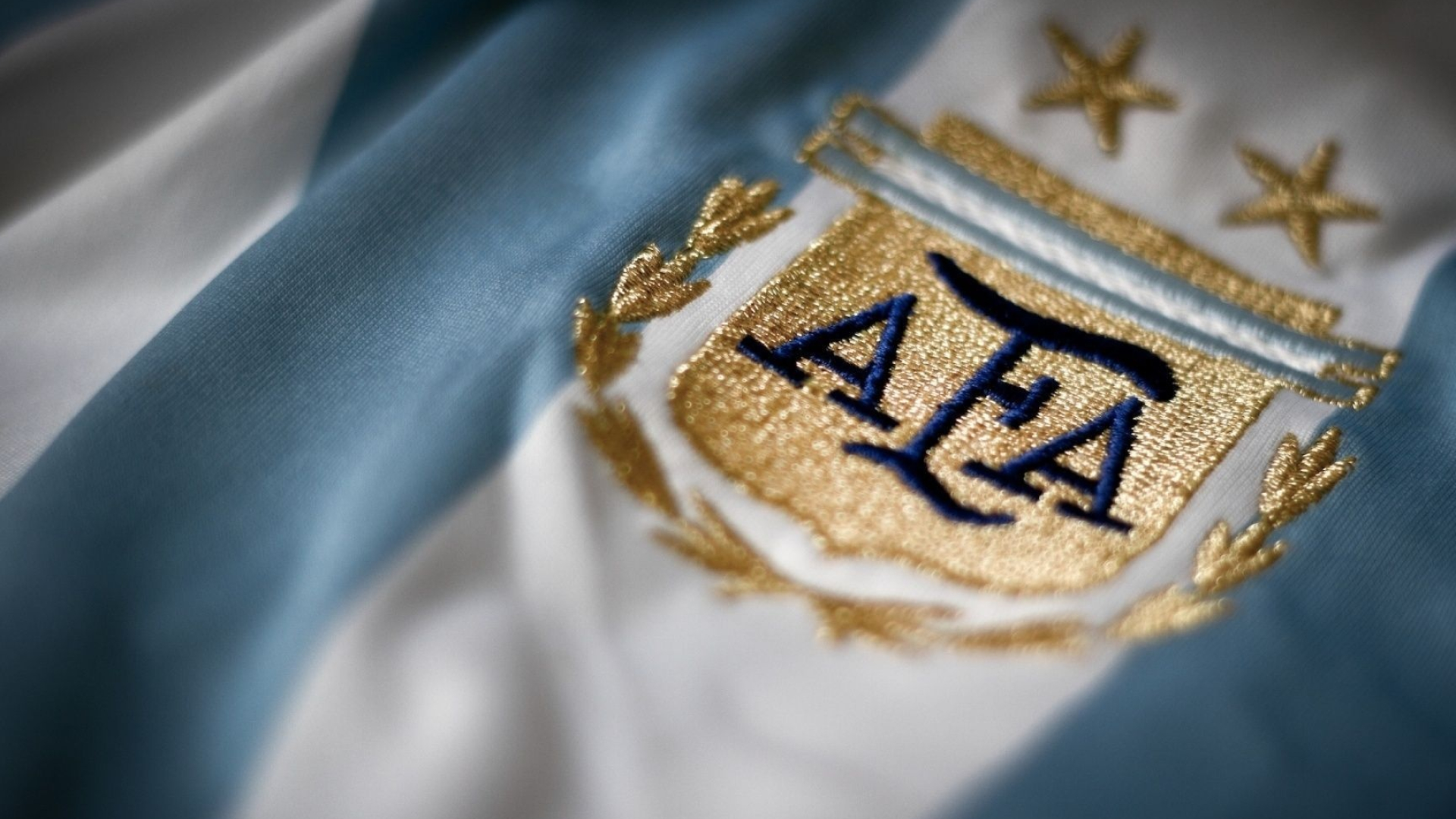 Argentine Football Association crest, Argentina national team jersey, Embroidered gold stars, Full HD Desktop wallpaper