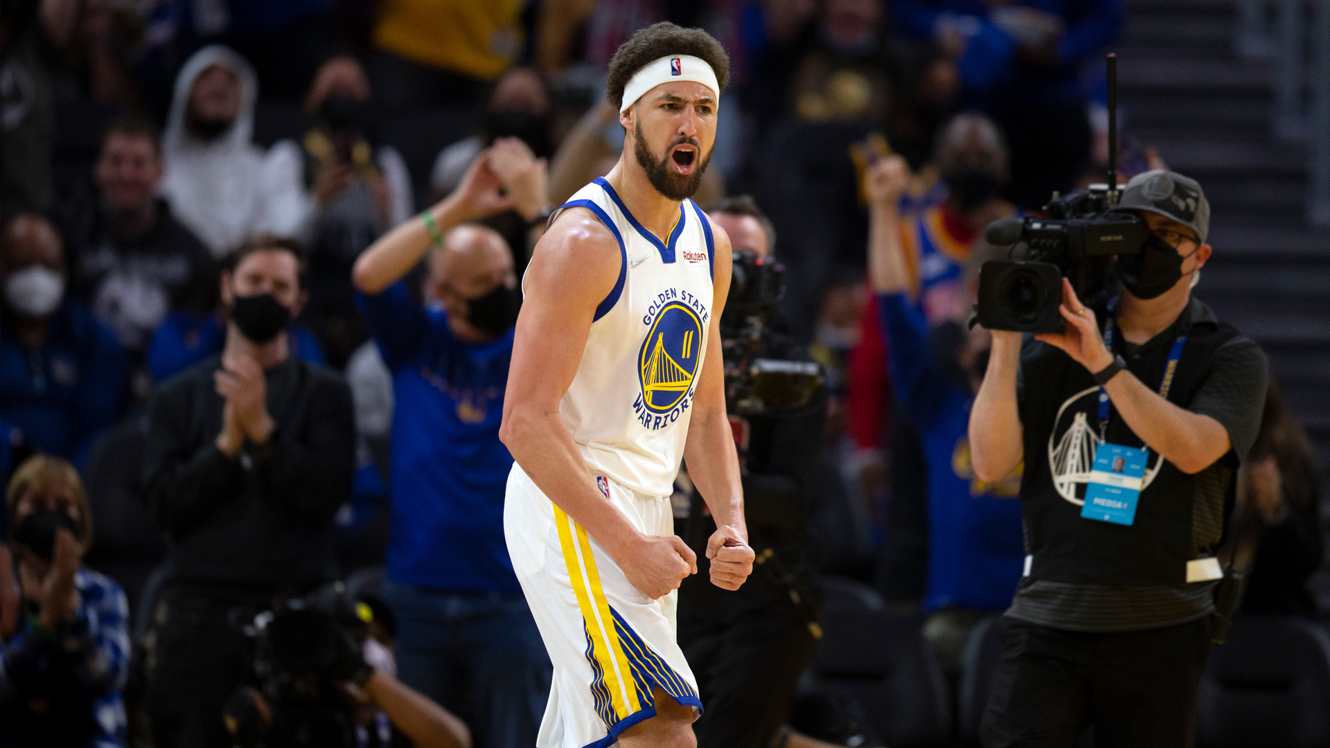 Klay Thompson, Warriors, Vicious dunk, Cavs, 1920x1080 Full HD Desktop
