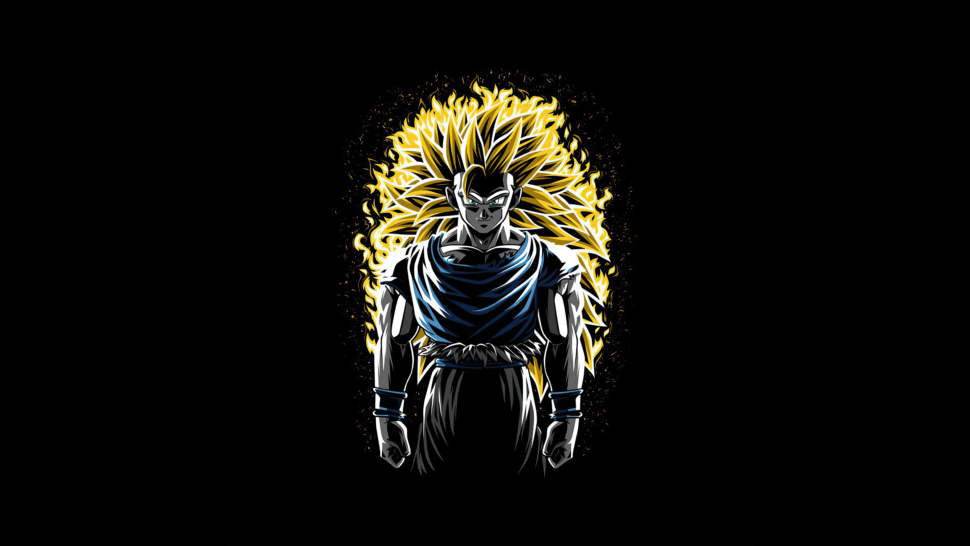 Fire and battle, Super Saiyan 3 Goku, HD anime wallpapers, Stunning visuals, 3840x2160 4K Desktop