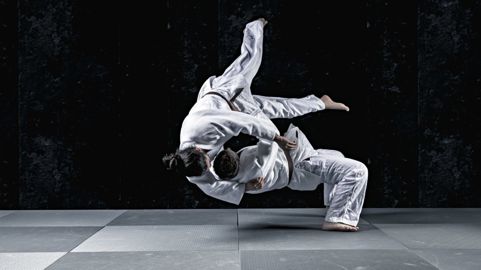 Dynamic Judo action, HD wallpaper, Showcasing skill, Intense competition, 1920x1080 Full HD Desktop