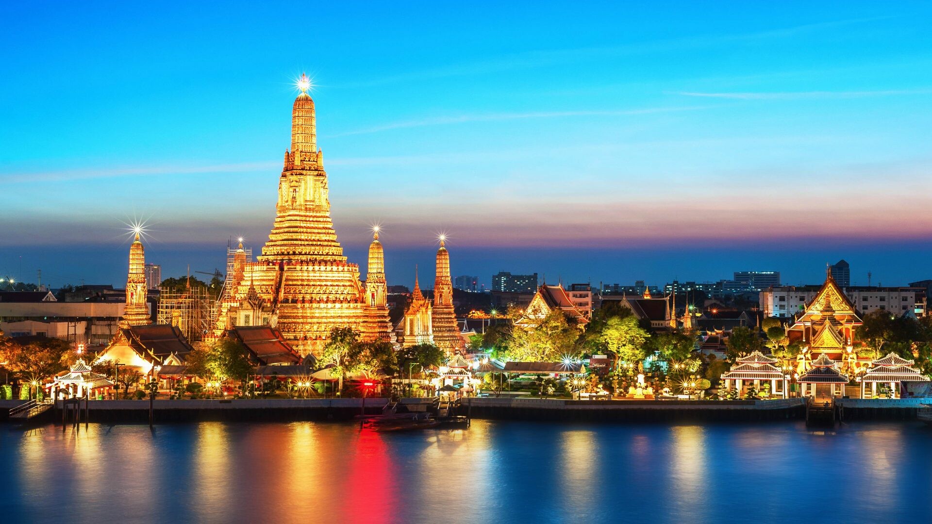 Thailand Wat Arun, Buddhist temple, Bangkok beauty, Spiritual serenity, 1920x1080 Full HD Desktop