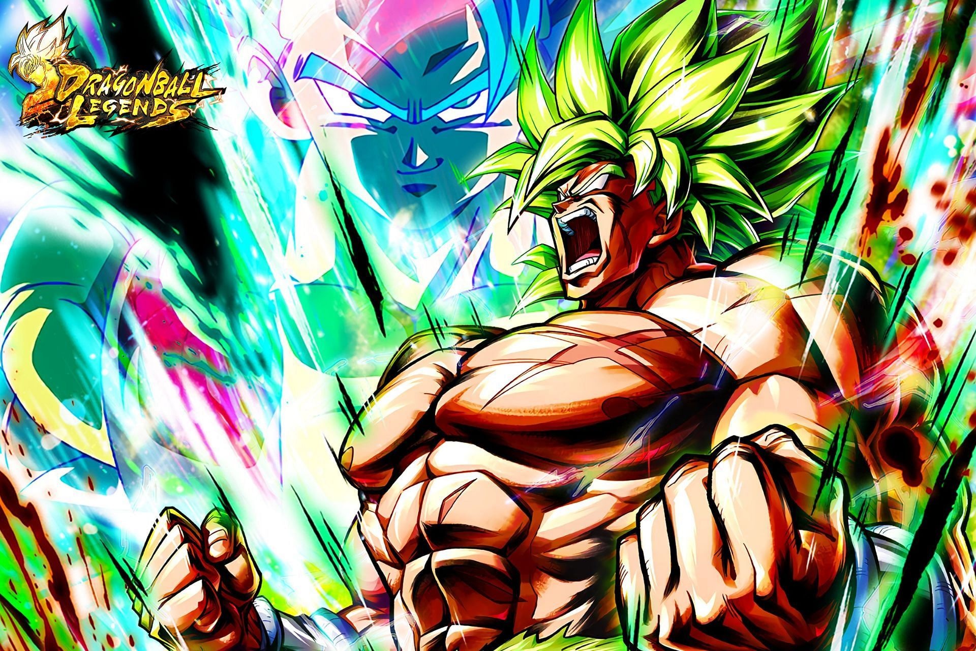 Super Saiyan Broly, Super Saiyan Blue Gogeta, Dragon Ball Legends logo, HD Desktop wallpaper