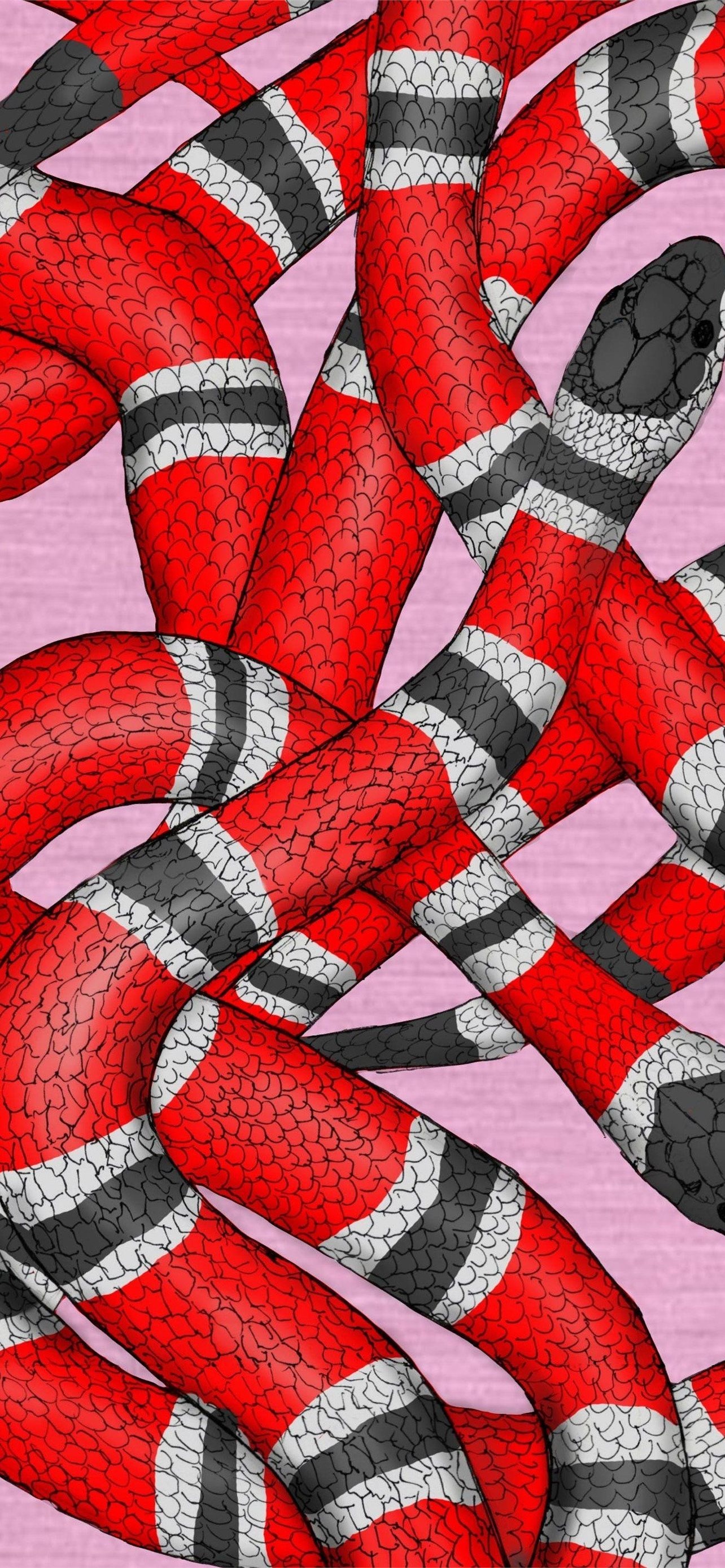 Red Gucci background, iPhone wallpapers, Fashion statement, Free download, 1290x2780 HD Phone