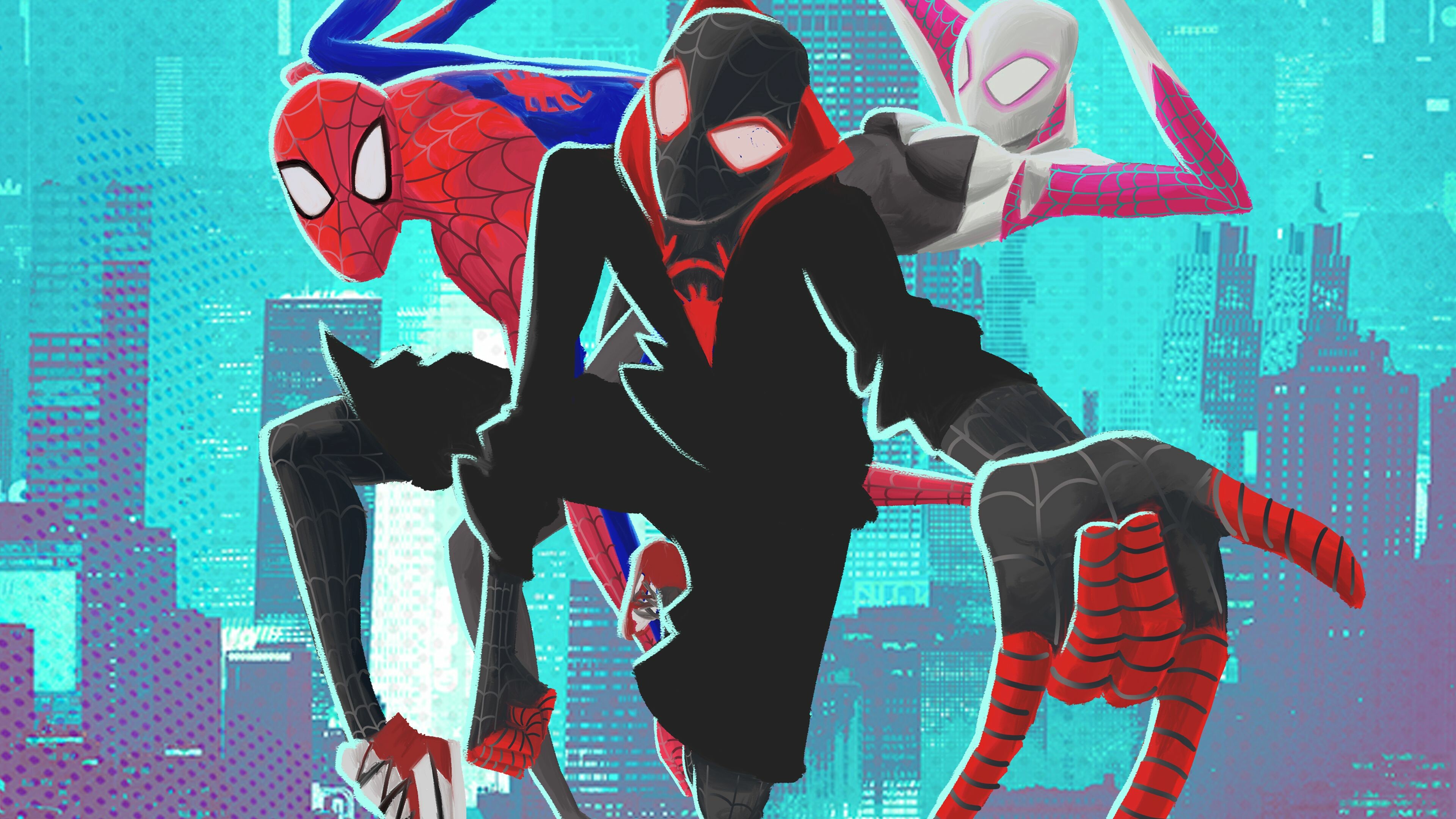 Spiderman Into the Spider-Verse 4K artwork, Superheroes wallpapers, Spider-Verse marvel, Avenger toys, 3840x2160 4K Desktop