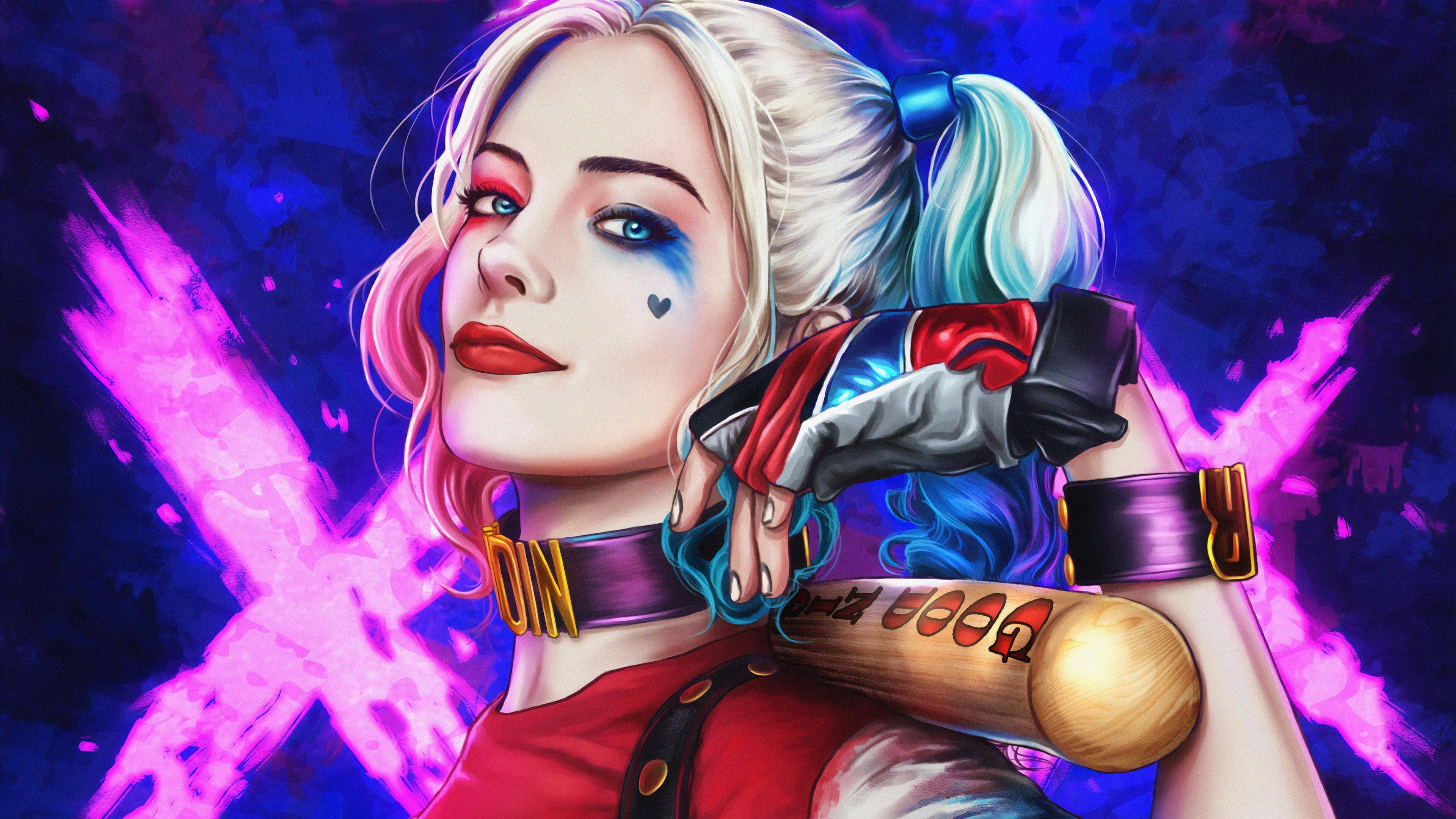 Harley Quinn, Pin, 143, Margot Robbie, 3840x2160 4K Desktop