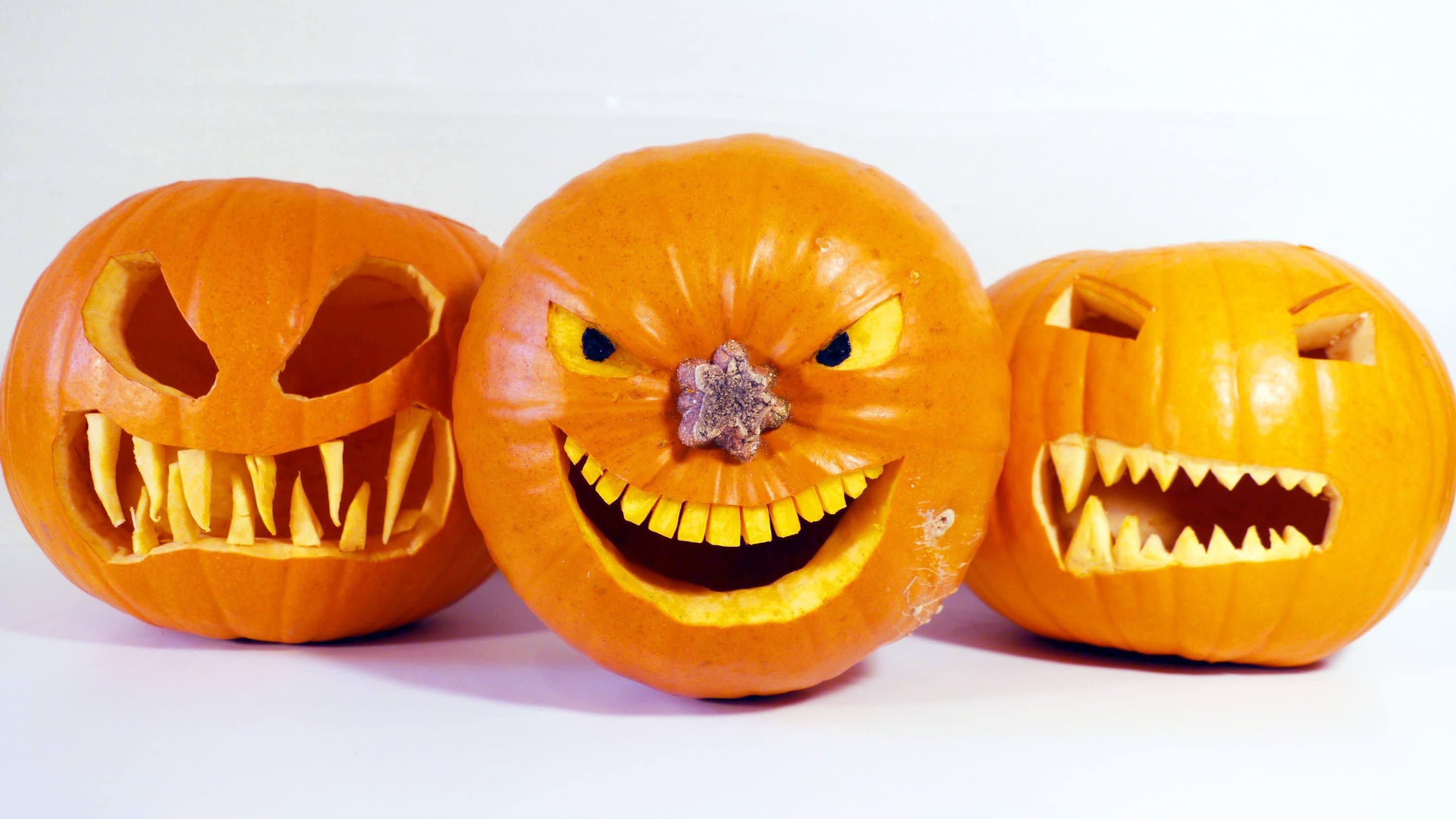 Scary teeth, Halloween Pumpkins Wallpaper, 3000x1690 HD Desktop