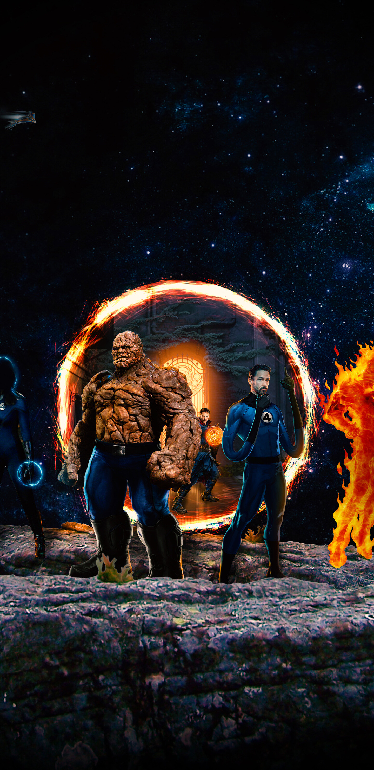 Fantastic Four, MCU, Samsung Galaxy Note, 4K wallpapers, 1440x2960 HD Phone