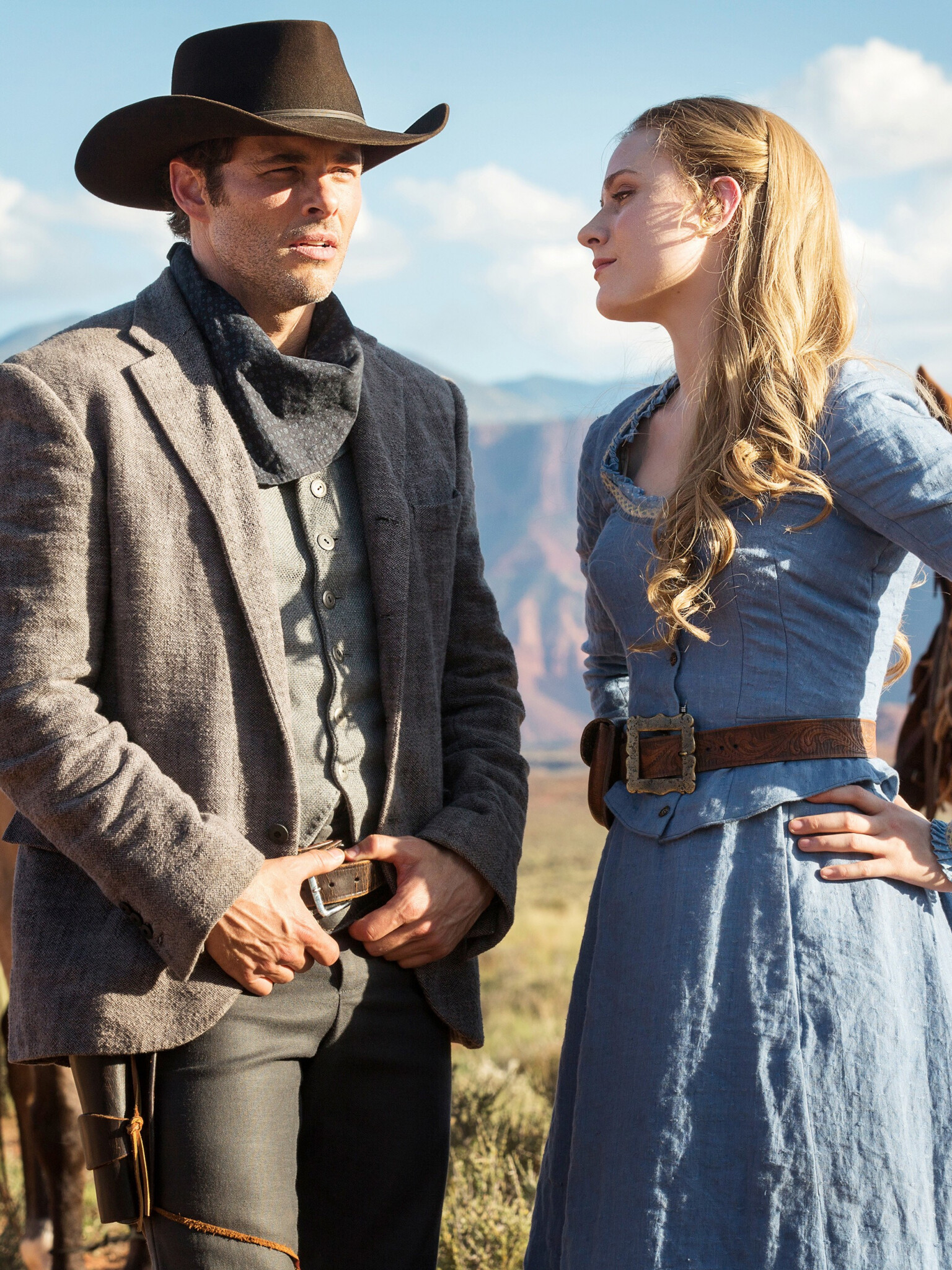 Teddy and Dolores, Westworld Wallpaper, 1540x2050 HD Phone