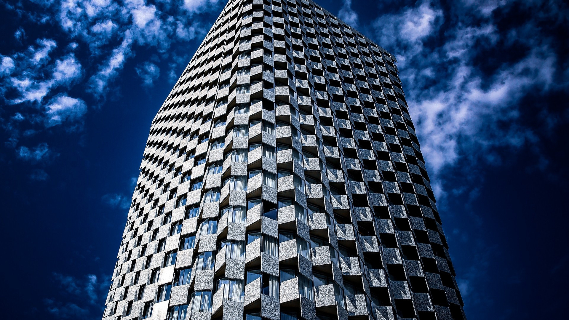 Tirana modern building, Widescreen architecture, Worm view, Albanian cityscape, 1920x1080 Full HD Desktop