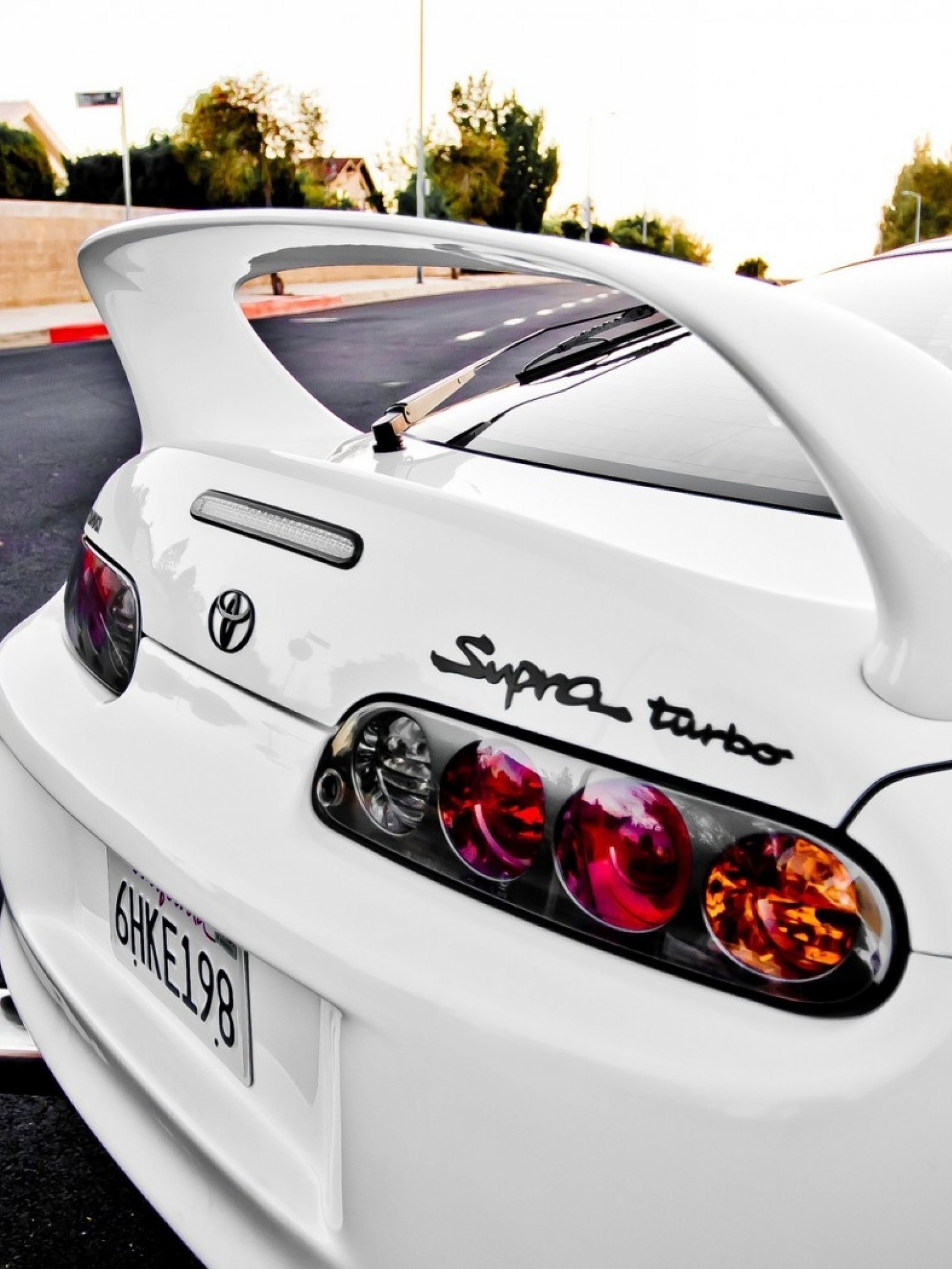 Toyota Supra Turbo A80, Supra Turbo script badge, Toyota Supra rear spoiler, HD Phone wallpaper