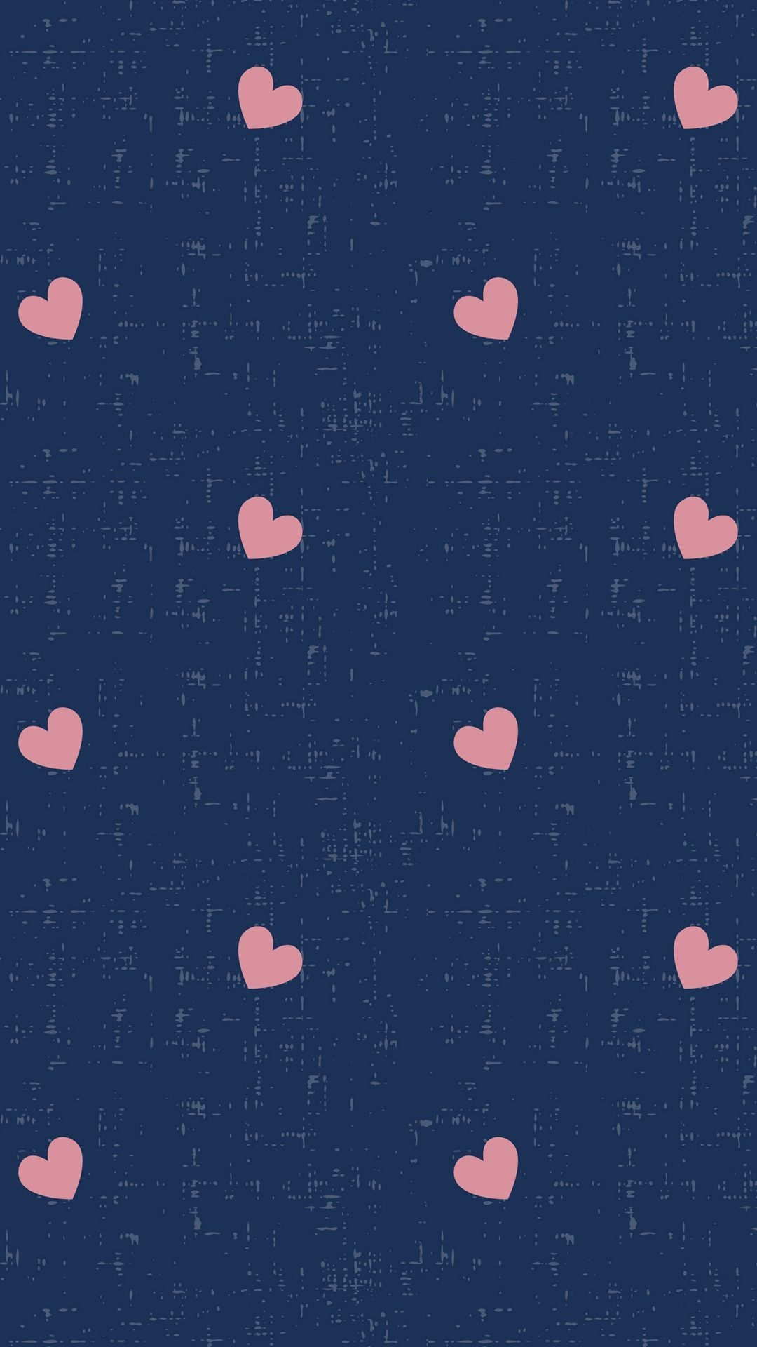 pastel pink heart icons, repeating heart pattern, navy blue grunge texture, Full HD Phone wallpaper