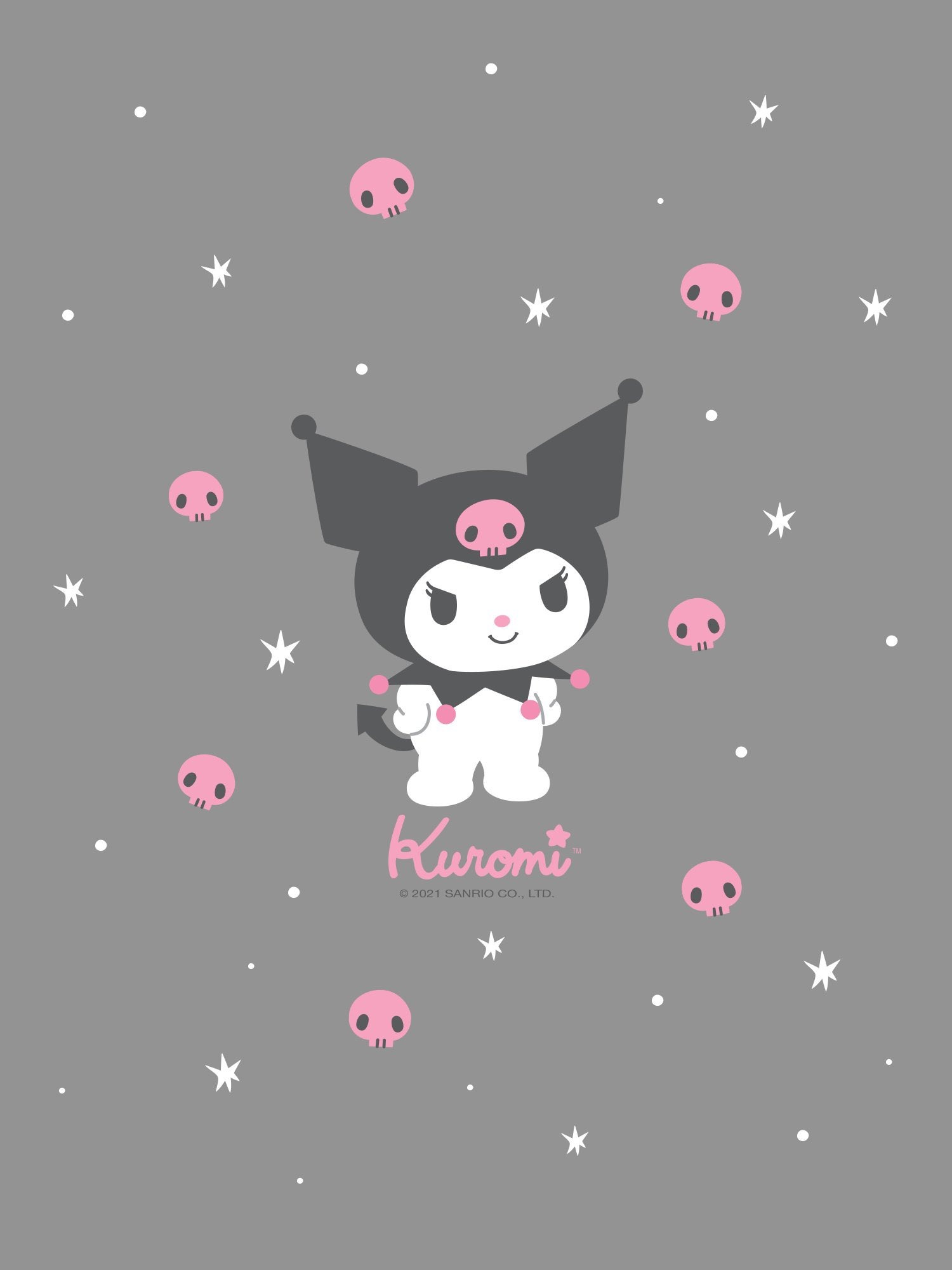 Kuromi, pink skulls, Kuromi logo, HD Phone wallpaper
