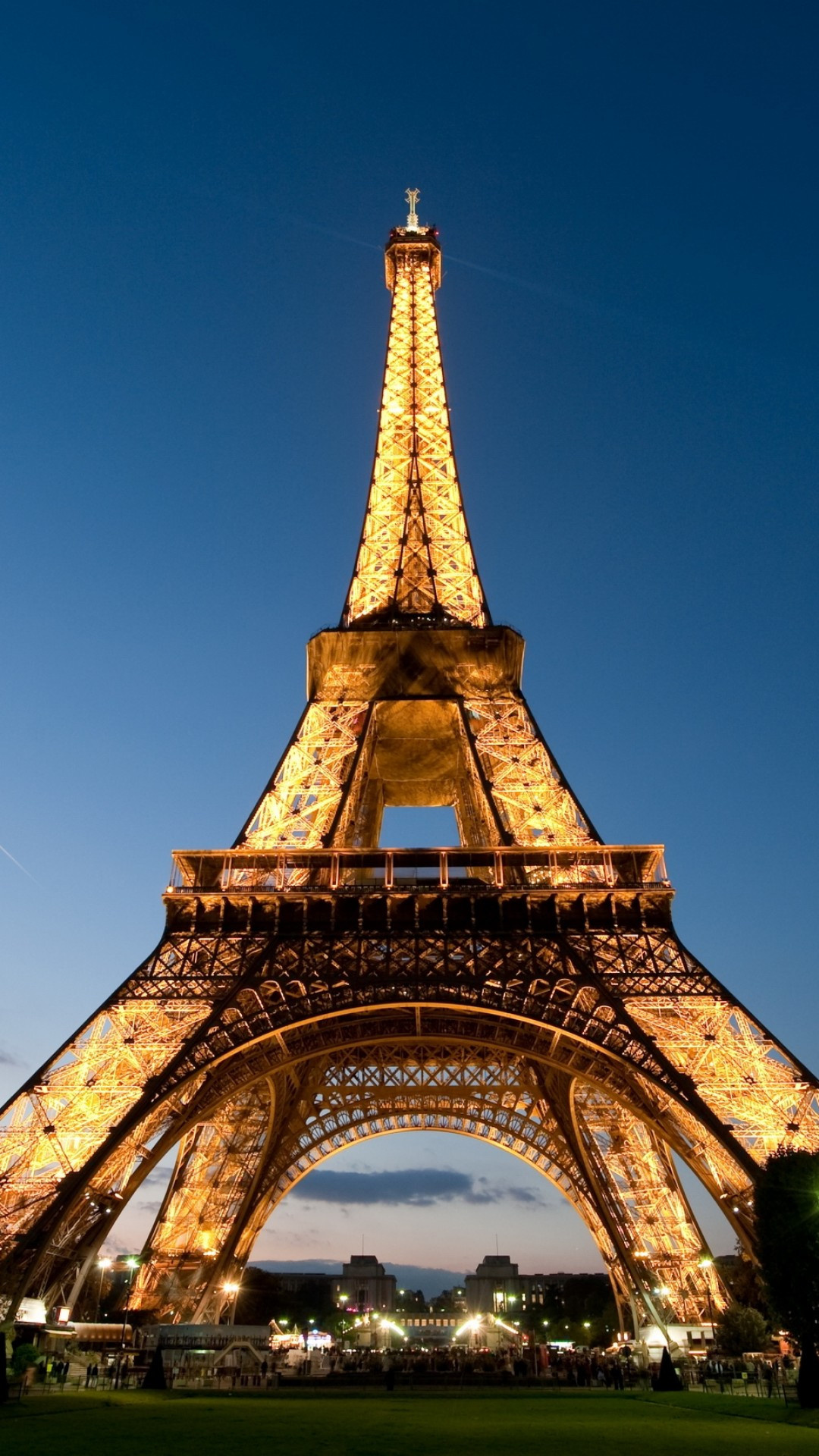 Eiffel Tower lights, Bottom view, Stunning cityscape, Nighttime beauty, 1080x1920 Full HD Phone