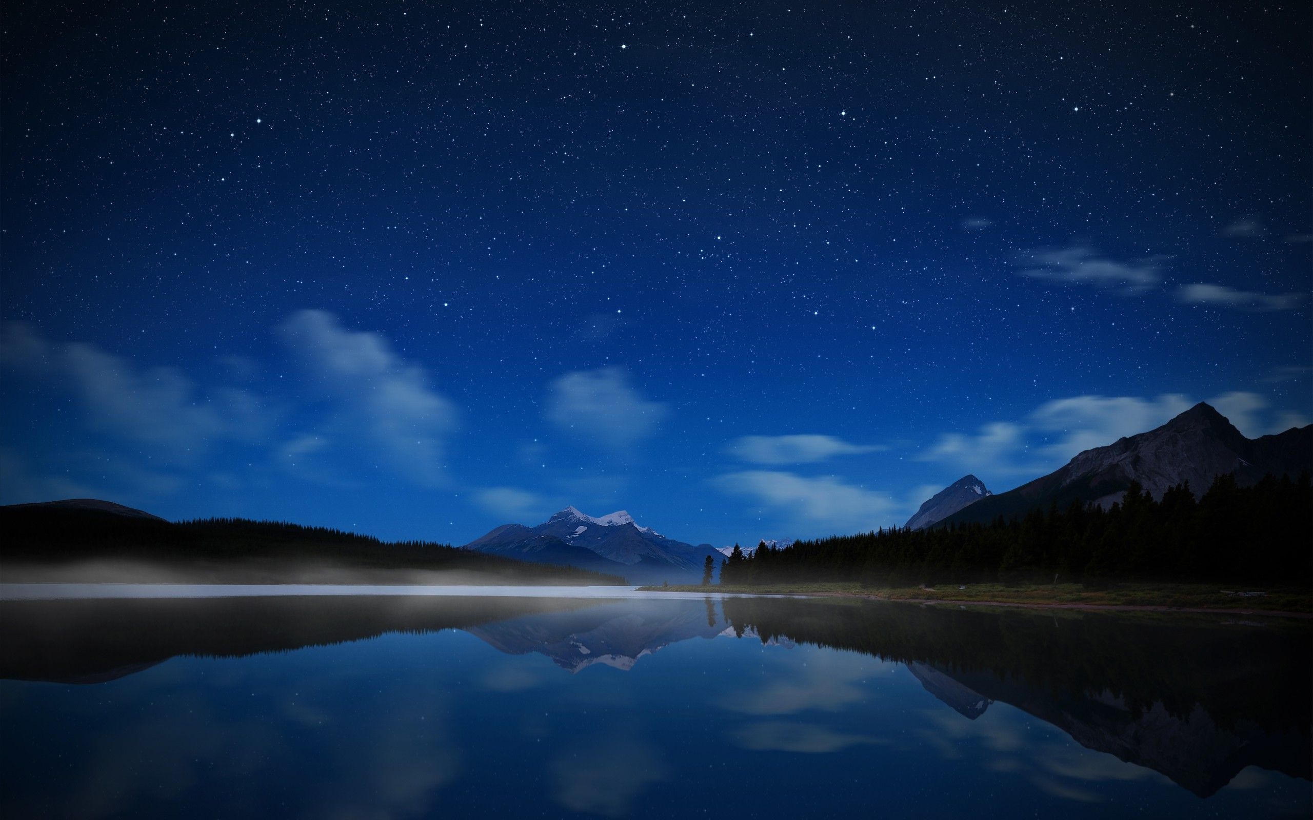 Night Landscape, Tranquil Sky, Celestial Illumination, Serene Setting, Natural Beauty, 2560x1600 HD Desktop