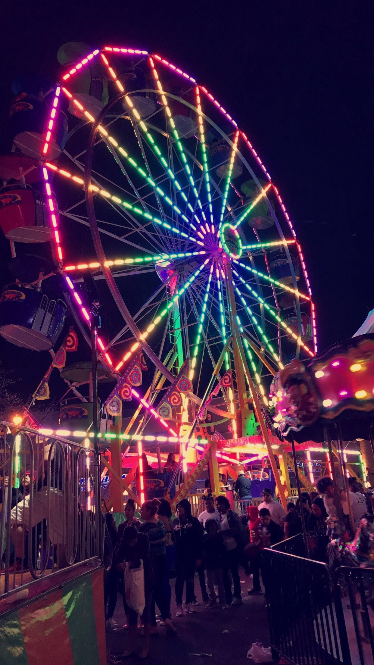 Fun Fair, Carnival aesthetic, Neon lights, Festive atmosphere, 1250x2210 HD Phone