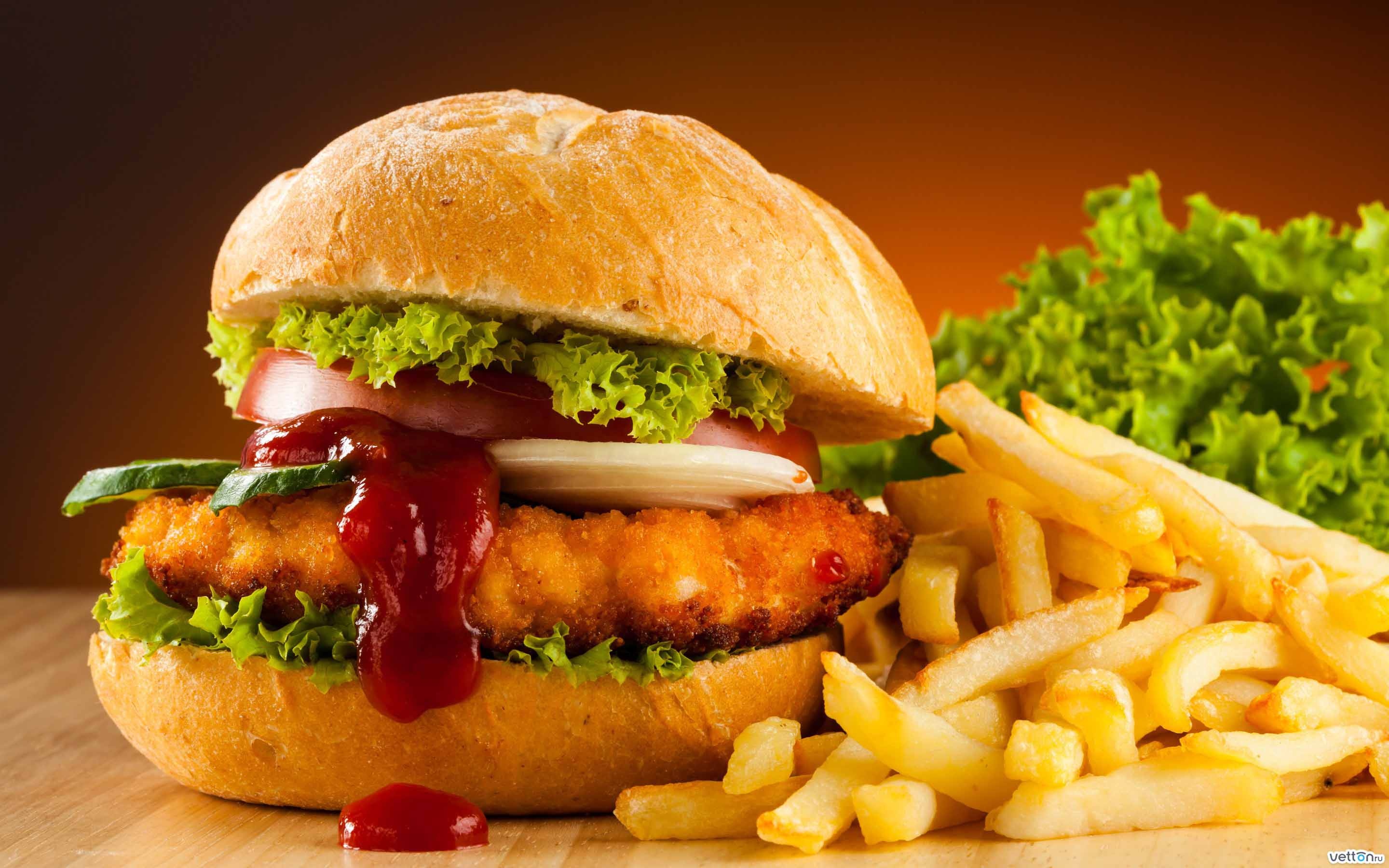 Chicken Burger, Hamburgers Wallpaper, 2880x1800 HD Desktop