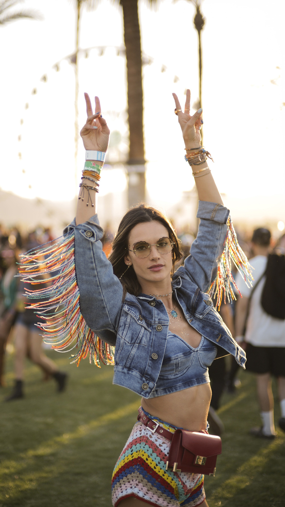 Alessandra Ambrosio, Coachella iPhone, 4K Wallpapers, 1080x1920 Full HD Phone