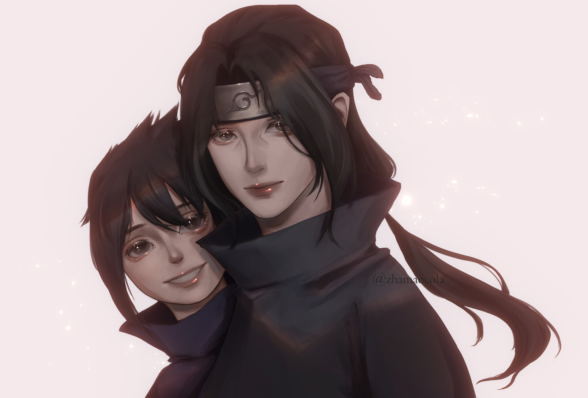 Itachi Uchiha, young Sasuke Uchiha, Leaf Village headband, HD Desktop wallpaper