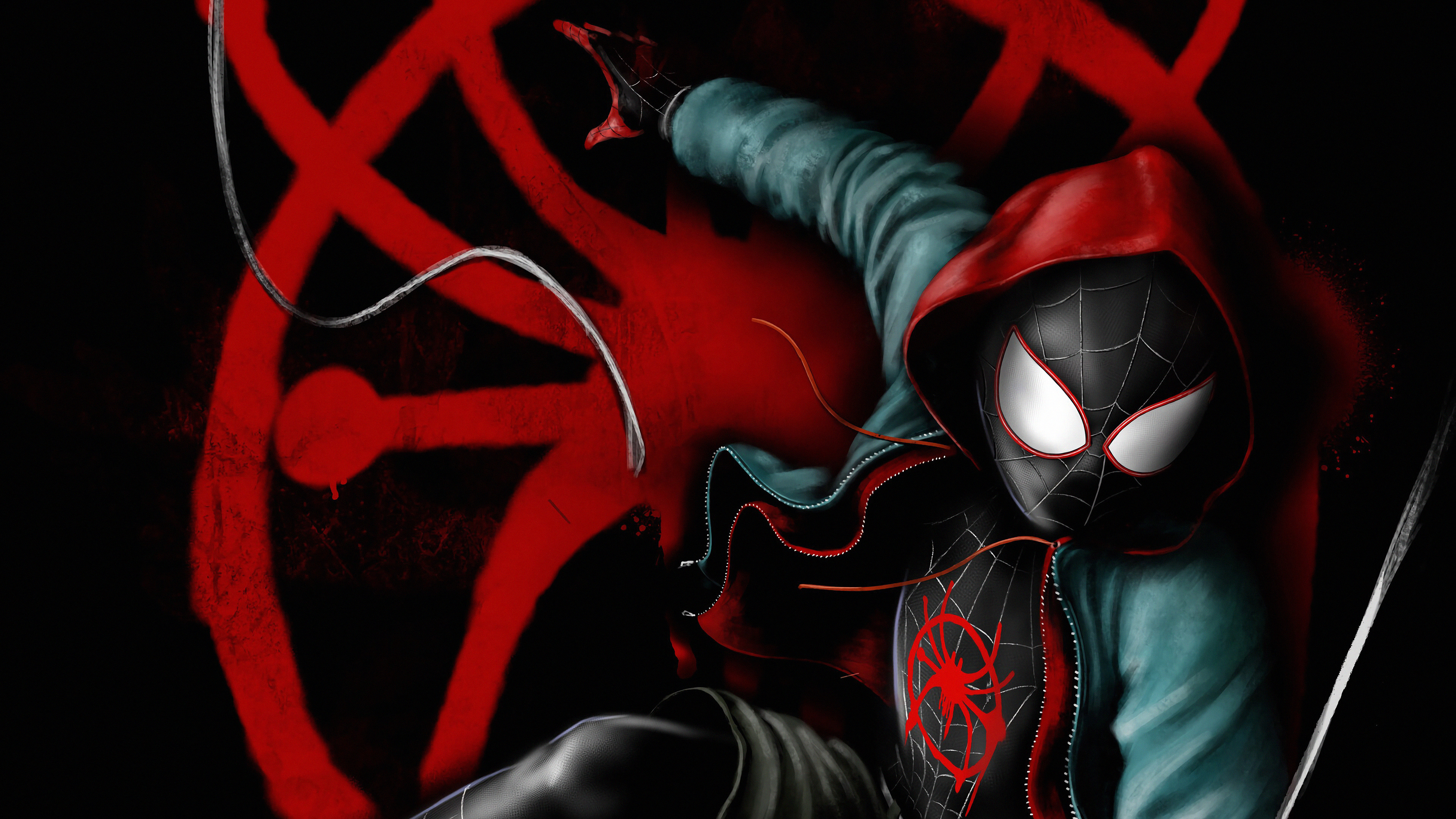 Miles Morales, Dark Spider-Man Wallpaper, 3840x2160 4K Desktop