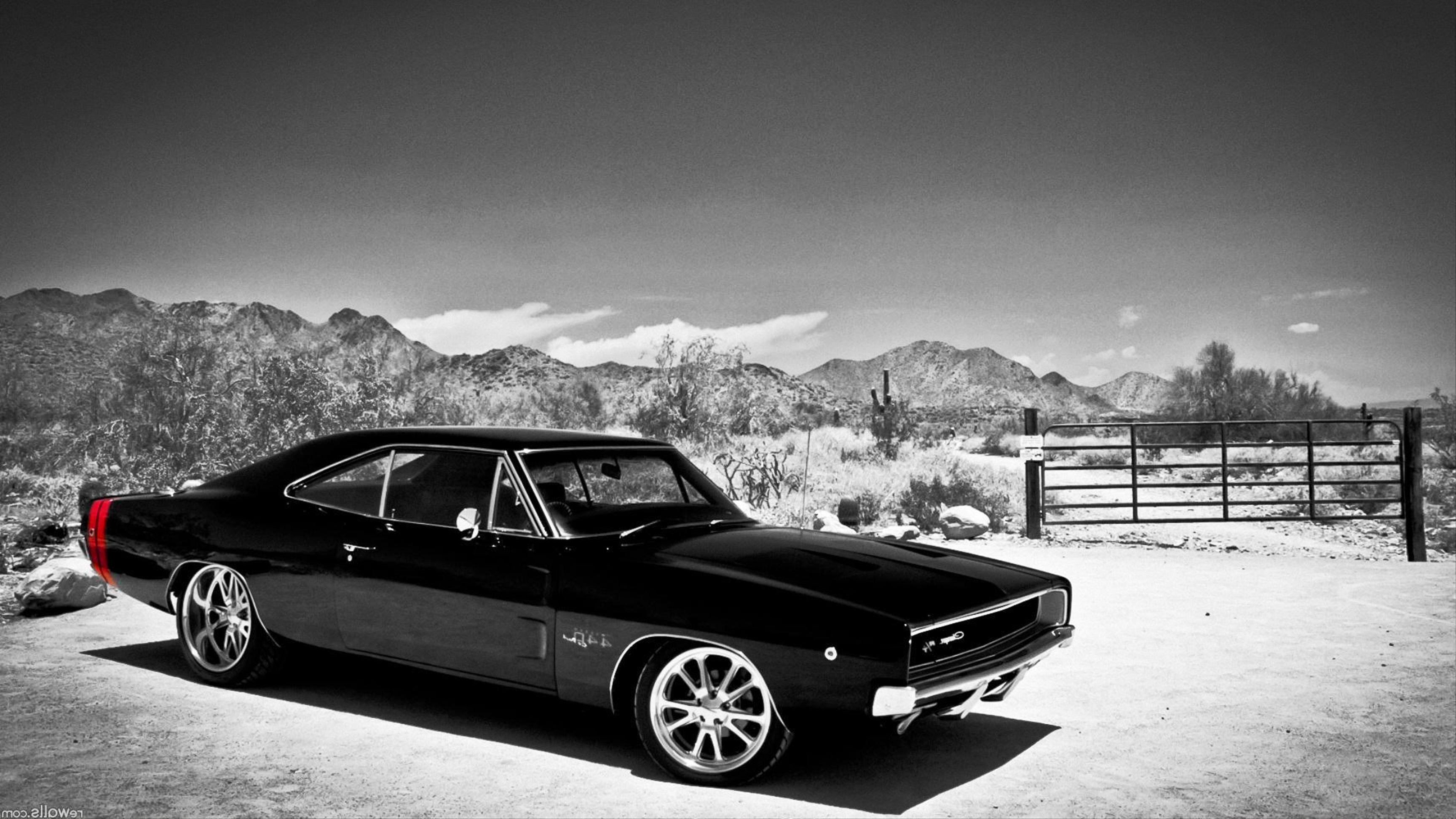 Dodge Charger, Classic muscle car, Vintage aesthetic, Wallpaper, 3460x1950 HD Desktop