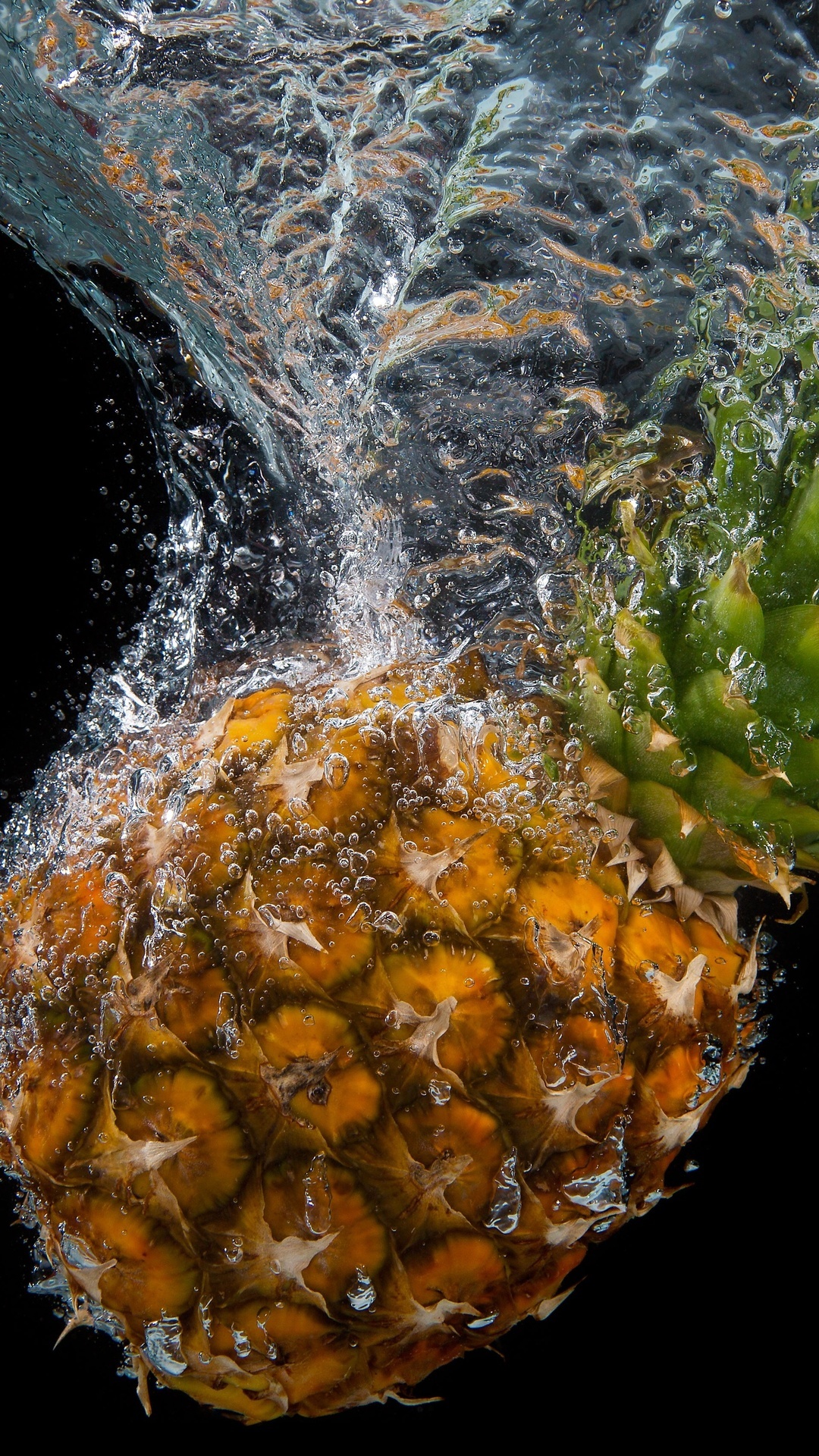 Water splash, iPhone wallpapers, Pineapple, Summer, 1080x1920 Full HD Phone