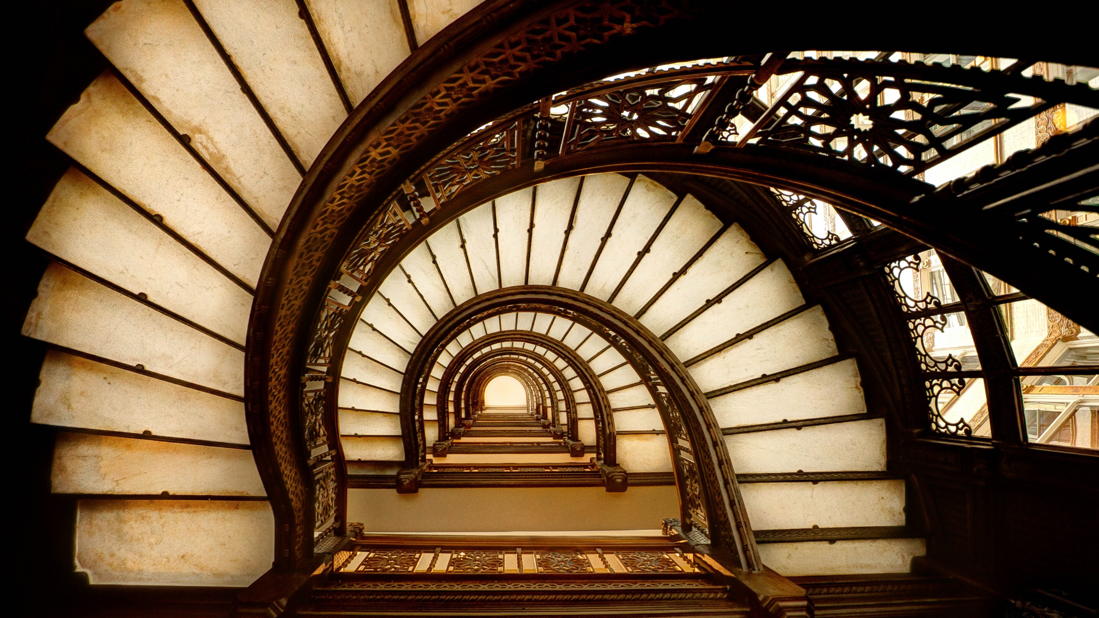 Rookery Building, Staircase Wallpaper, 3840x2160 4K Desktop