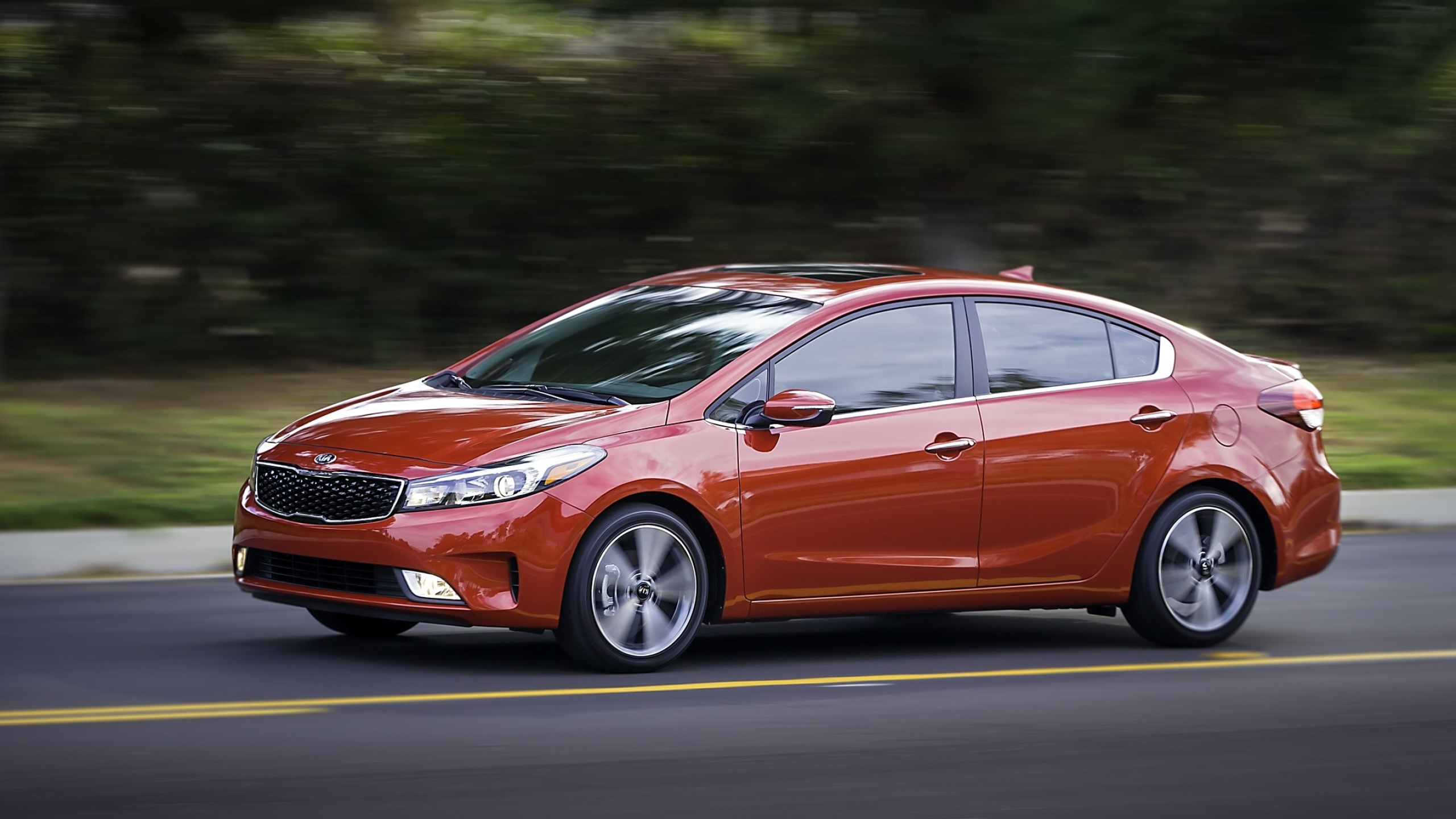 Kia Forte, Sedan side view, High-definition wallpaper, Desktop mobile tablet, 2560x1440 HD Desktop