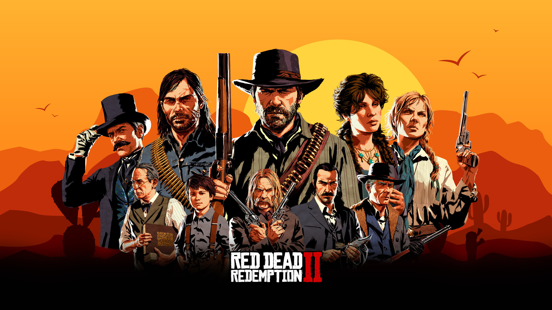 Arthur Morgan, Dutch van der Linde, John Marston, Van der Linde gang, RED DEAD REDEMPTION II, Full HD Desktop wallpaper