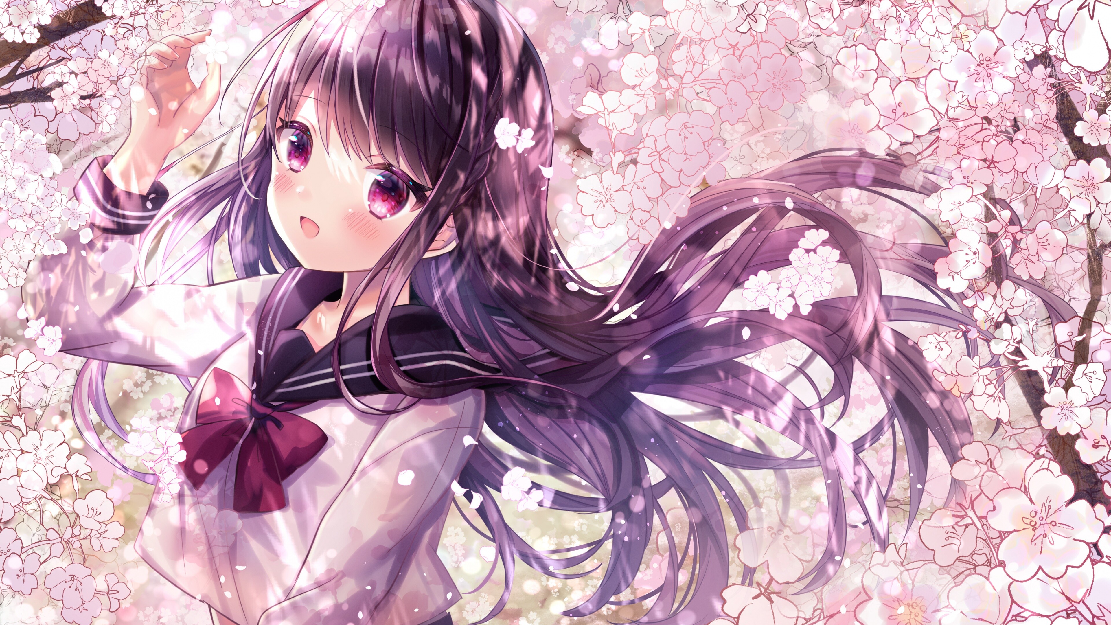 Anime girl Wallpaper 4K, Girly, Pink, Fantasy, Anime, #5055 3840x2160
