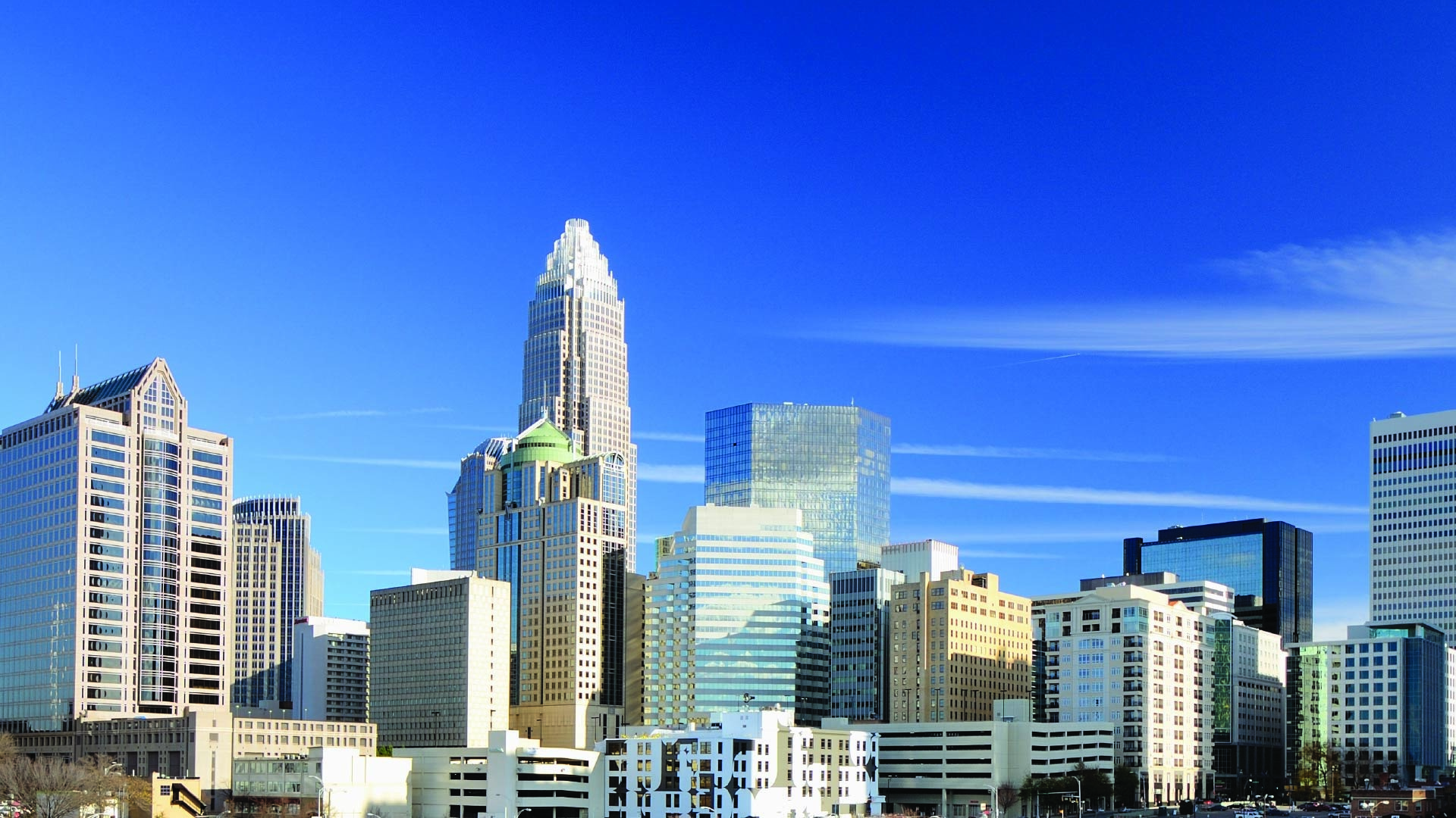 Charlotte Skyline, Addison Group, Travels, 1920x1080 Full HD Desktop