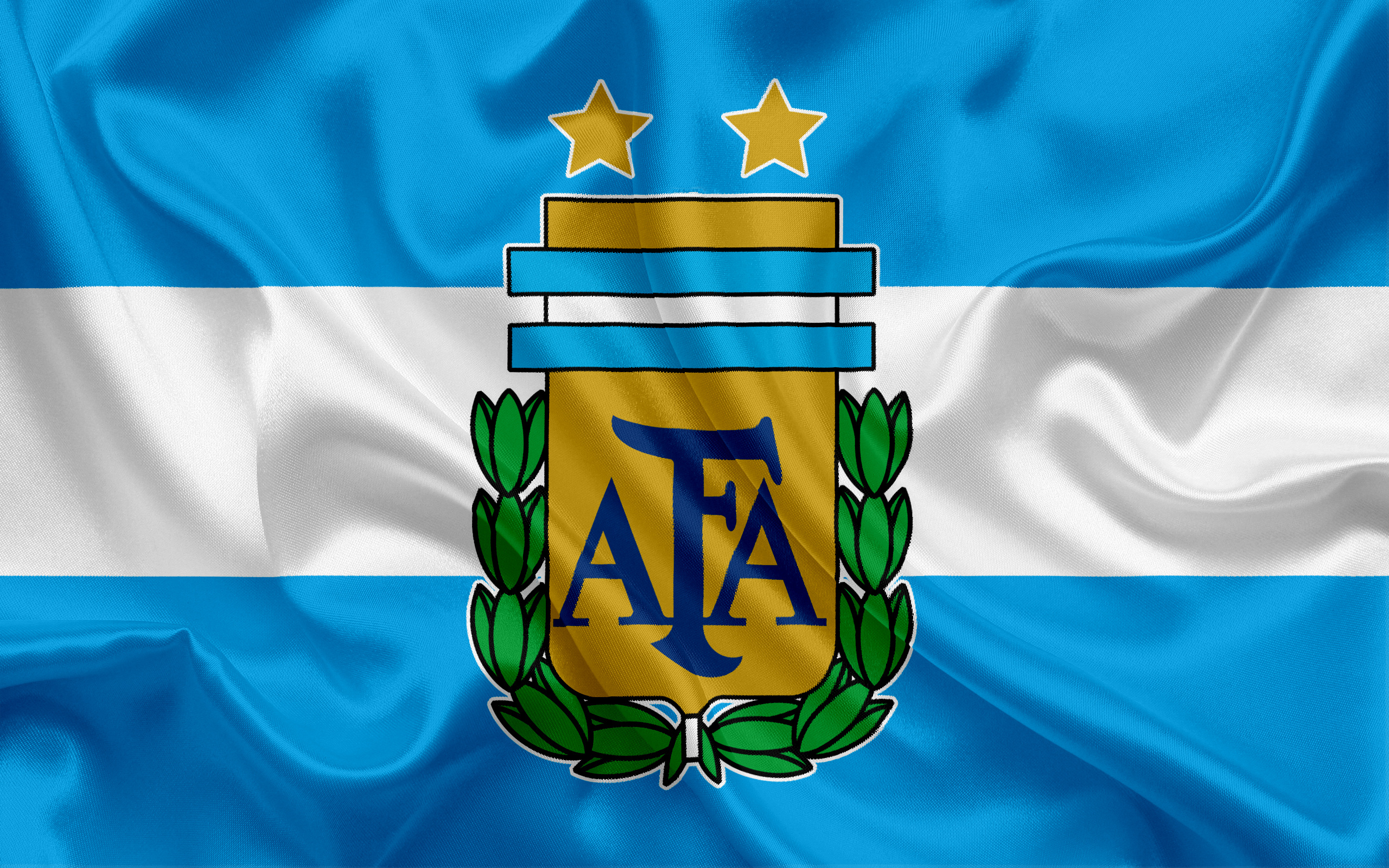 Argentine Football Association crest, Flag of Argentina, Two golden stars, HD Desktop wallpaper