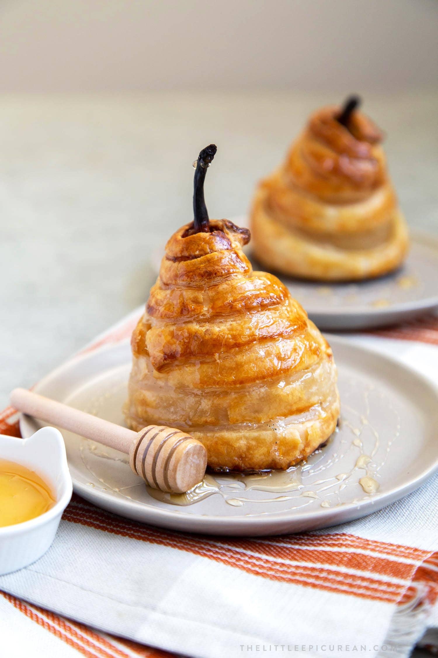 Poached pear puff pastry, Dessert, Flaky, Delicious, 1500x2250 HD Phone