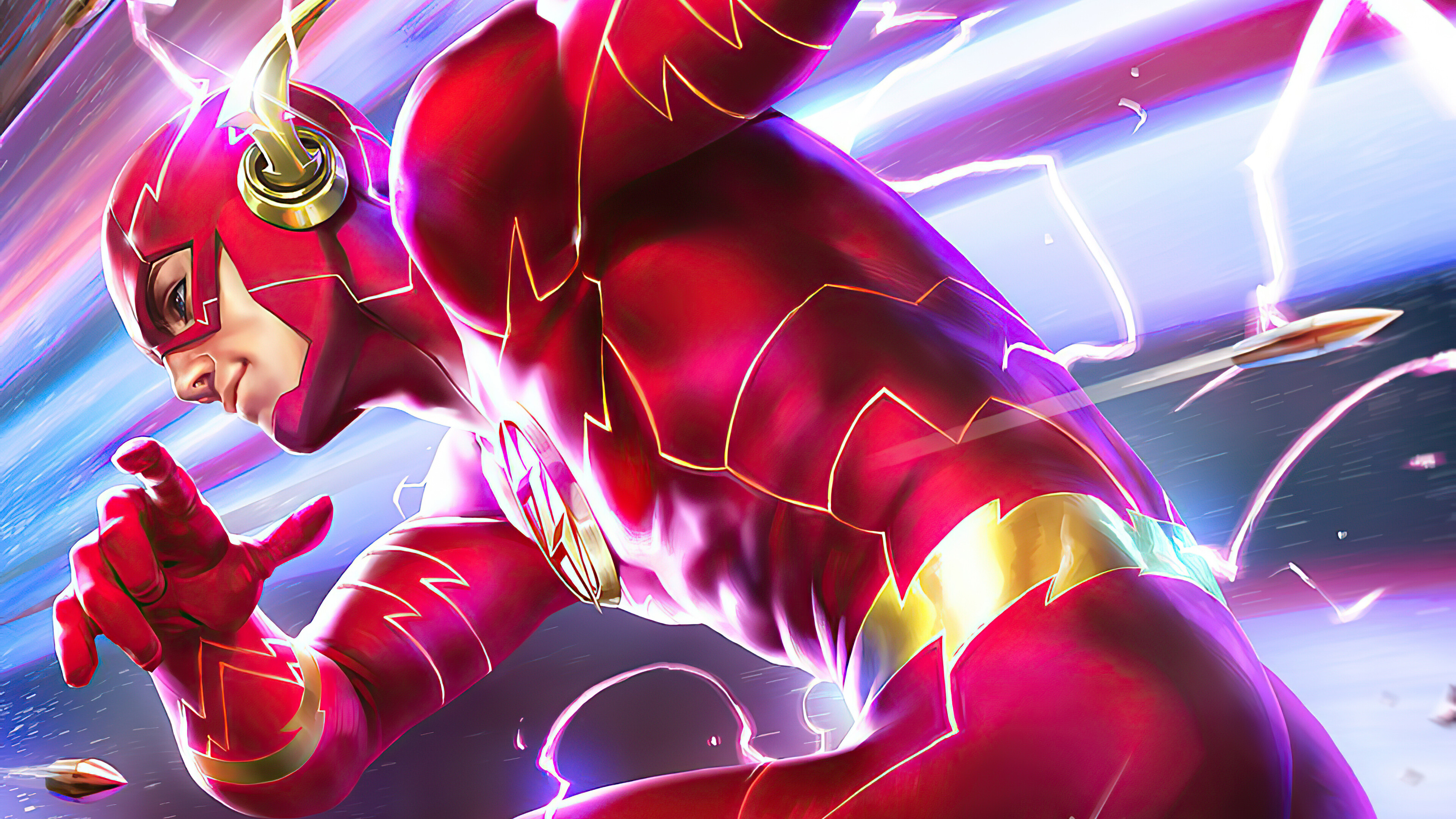 Flash 4K wallpaper, Ultra HD background, Superhero speed, Comic book hero, 3840x2160 4K Desktop