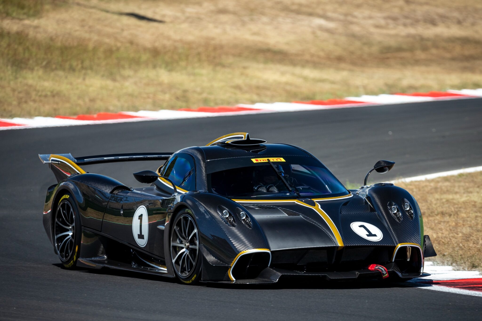 Pagani Huayra R, asphalt race track, exposed carbon fiber, HD Desktop wallpaper