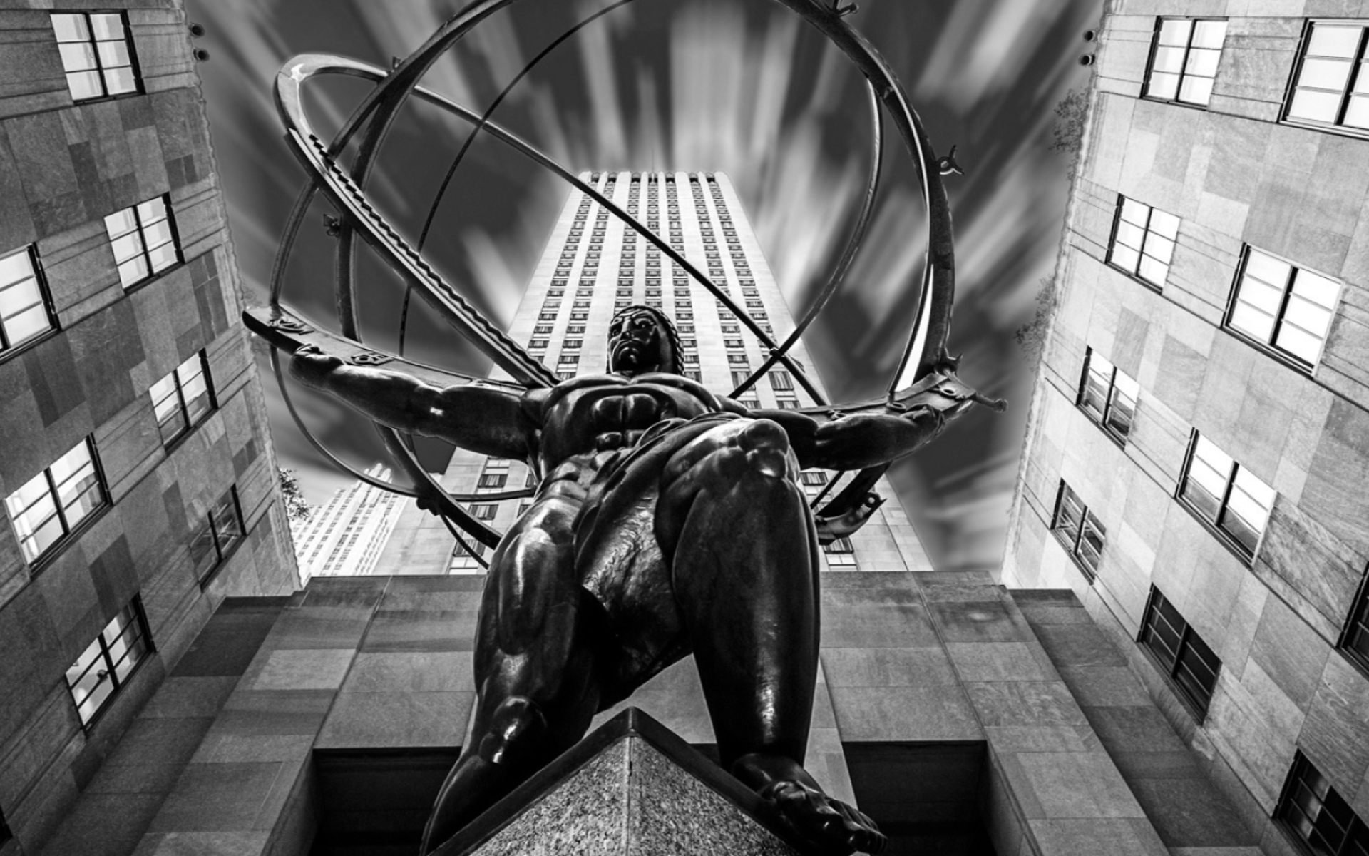 Atlas Rockefeller Center, Manhattan, New York, U.S. travel, 1920x1200 HD Desktop