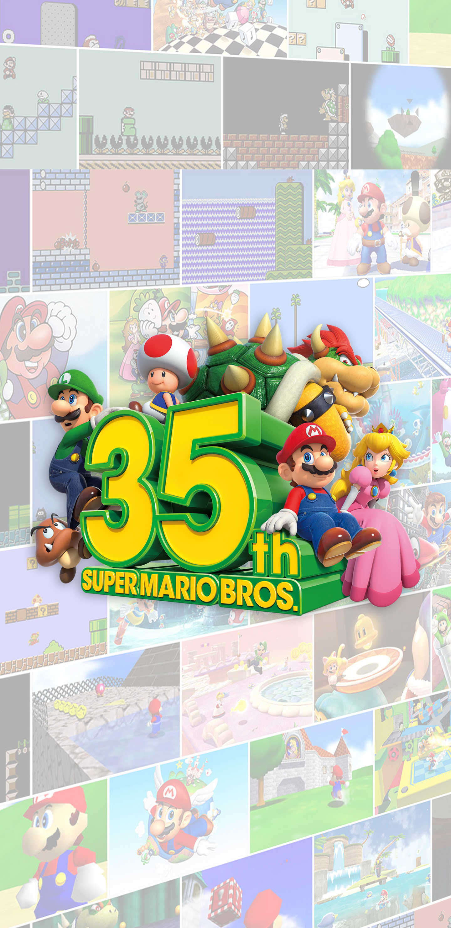 Super Mario Bros 35th anniversary, Mario Bros. Wallpaper, 1440x2960 HD Phone