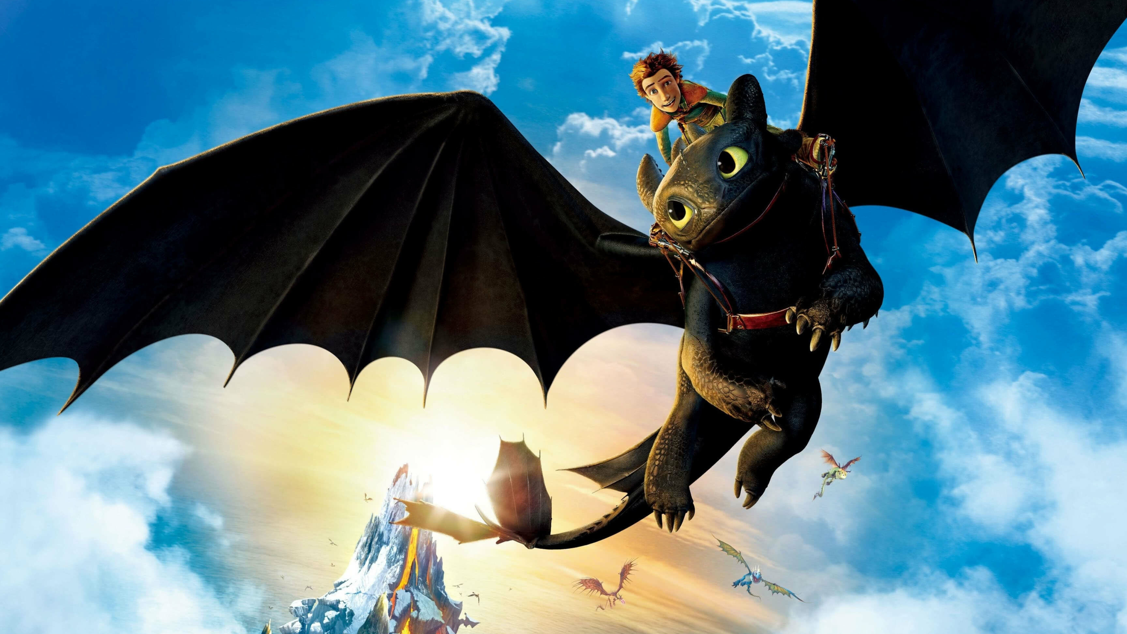 Hiccup, Toothless, Dragon ride, Animation, 3840x2160 4K Desktop