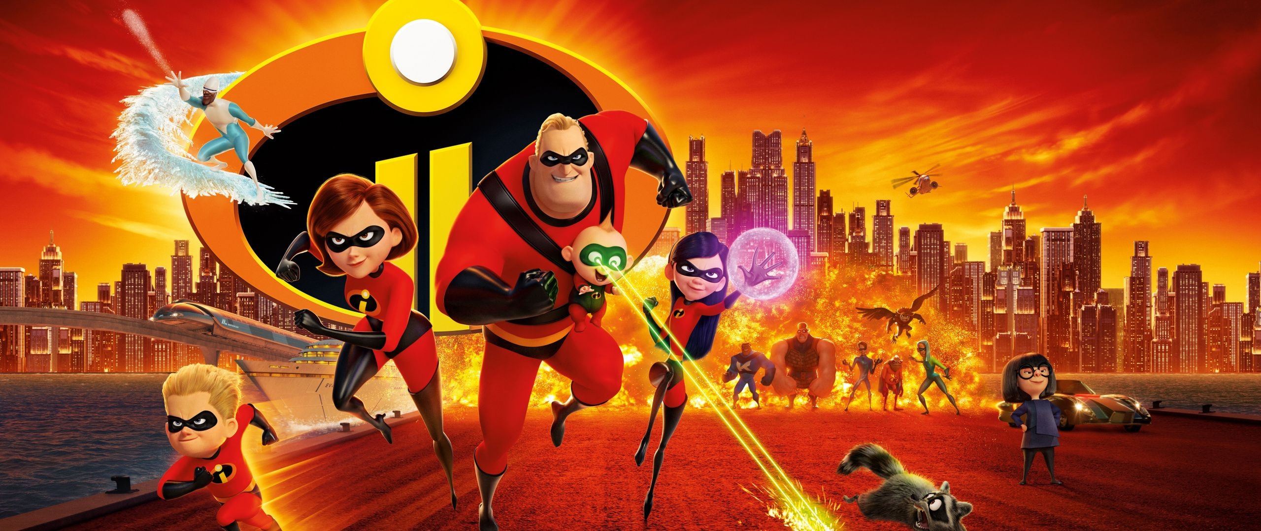 Incredibles 2, Wallpapers, Animation, 2560x1080 Dual Screen Desktop