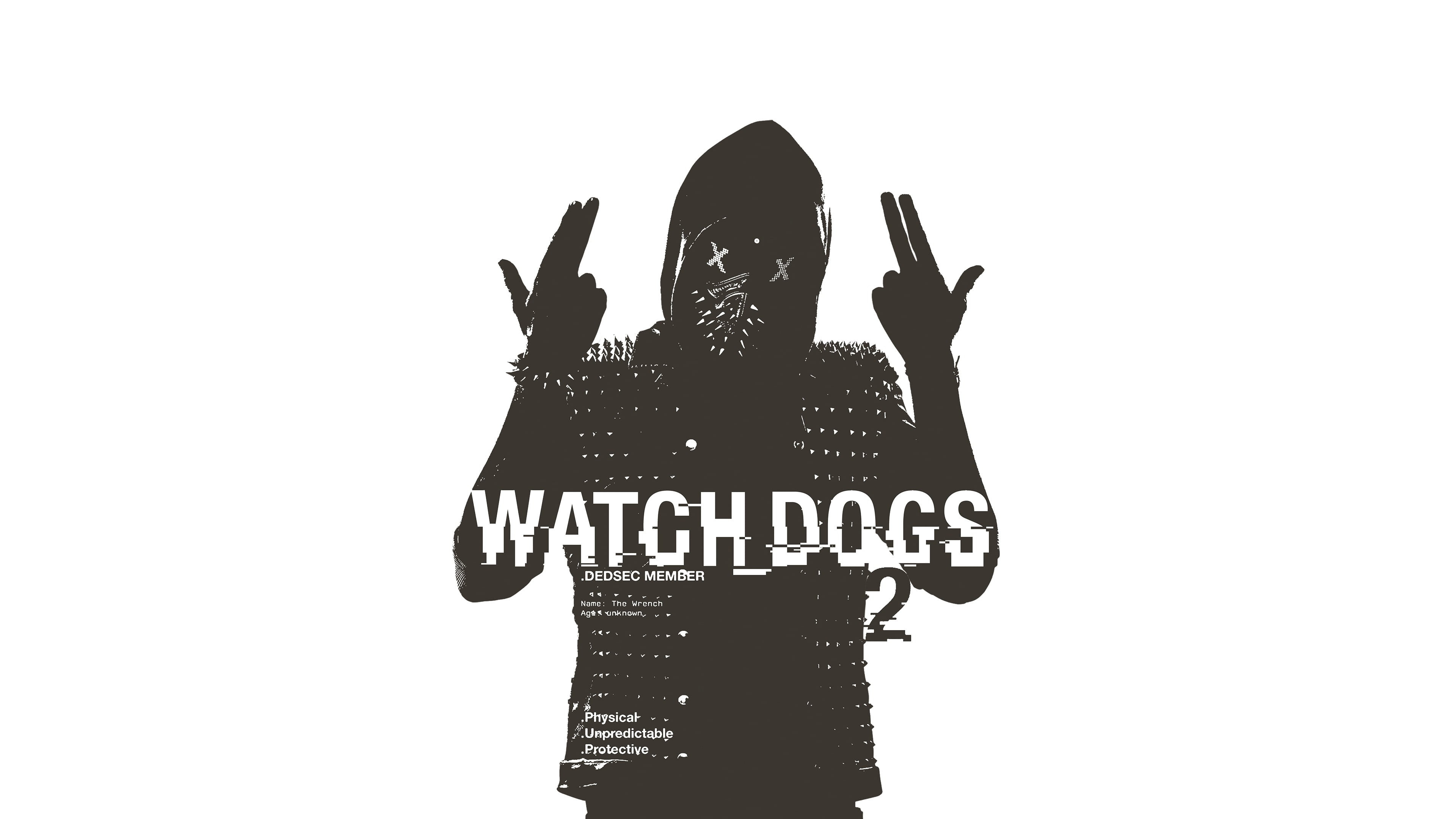 The Wrench, WATCH DOGS 2, studded LED mask, 4K Desktop wallpaper