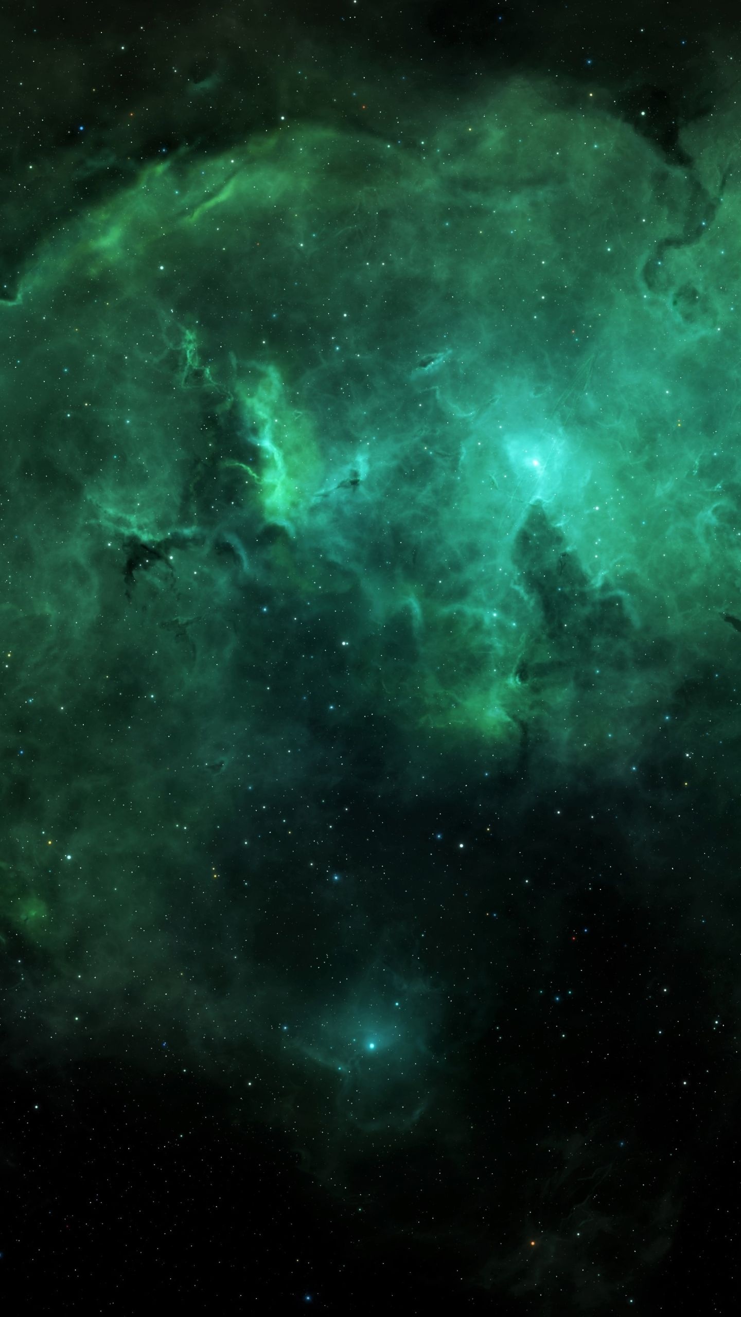 Green Nebula, Nebula phone wallpaper, Enhance device's allure, Cosmic inspiration, 1440x2560 HD Phone