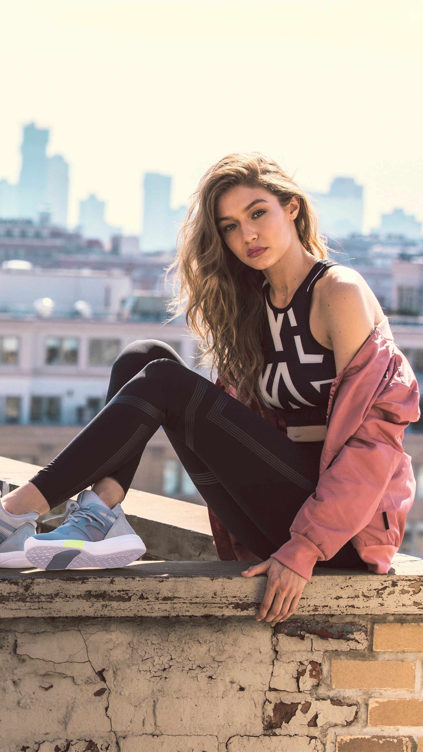 Gigi Hadid, Screen beauty, Reebok collaboration, Celebrities, 1440x2560 HD Phone