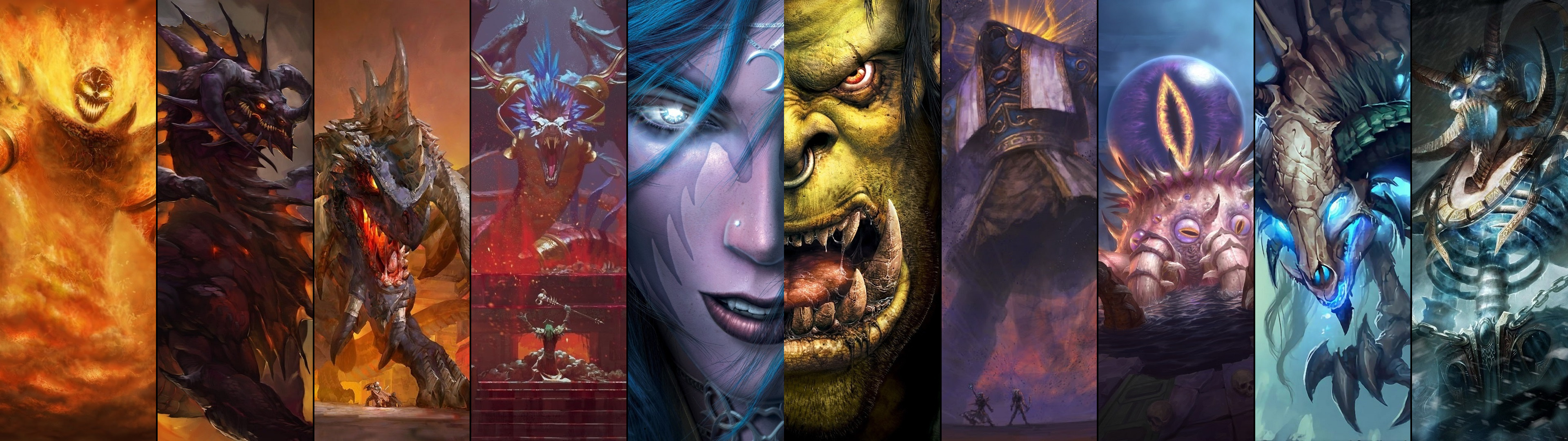 Horde (WOW), WoW Vanilla wallpaper, Thrilling adventures, Legendary realms, 3840x1080 Dual Screen Desktop