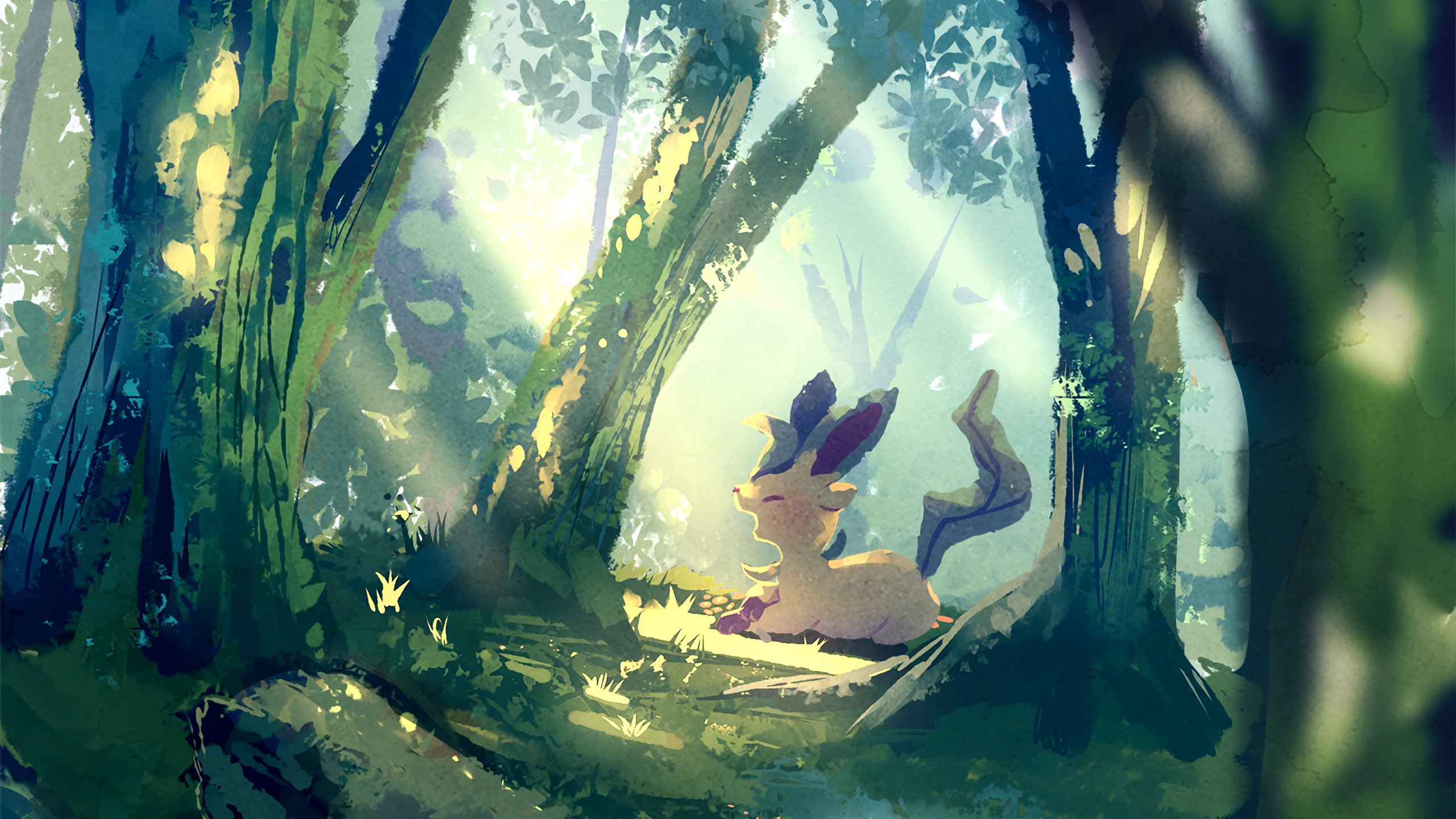 Leafeon wallpaper, A day, 2560x1440 HD Desktop