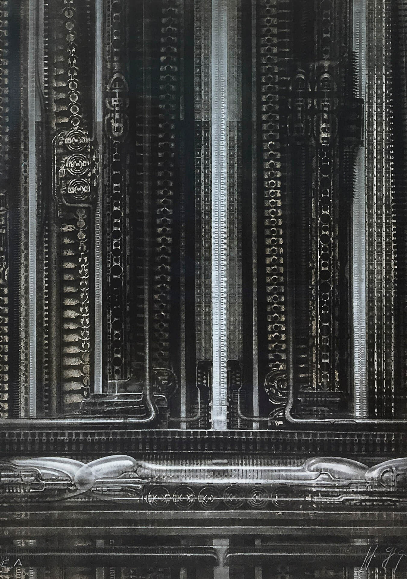 H.R. Giger, Galerie Crameri, Surreal masterpieces, Disturbing visions, 1360x1920 HD Phone