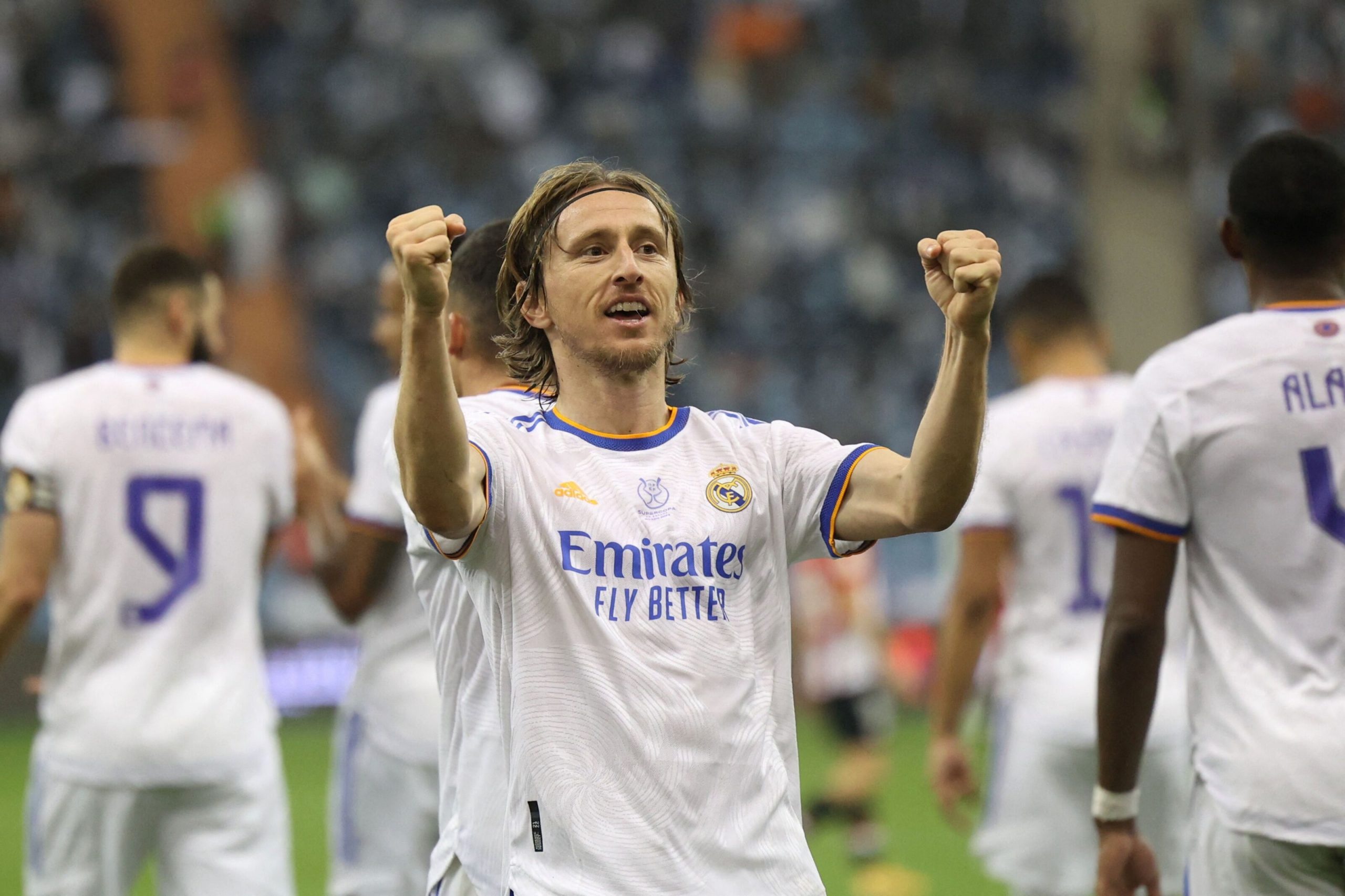 Luka Modric, Real Madrid home kit, Karim Benzema, HD Desktop wallpaper