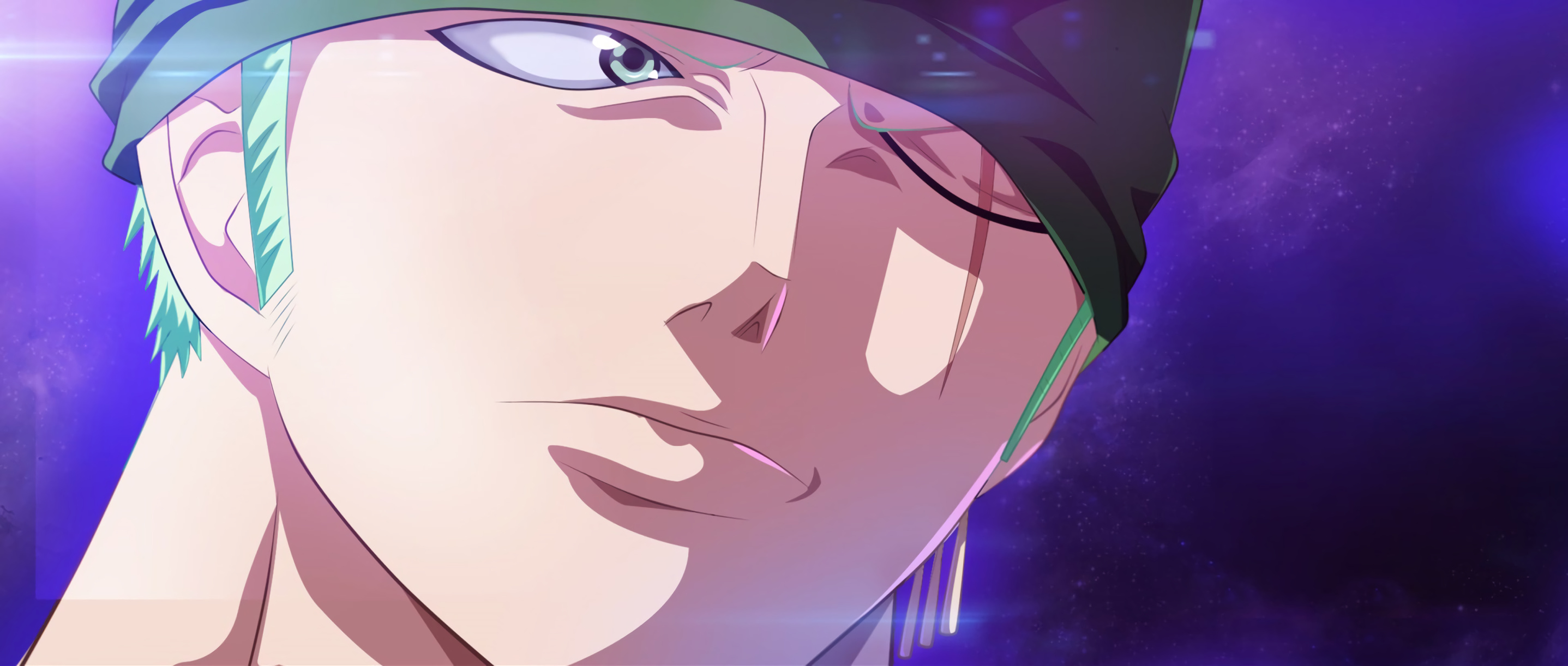 Roronoa Zoro, One Piece, Zoro's eye scar, Dual Screen Desktop wallpaper