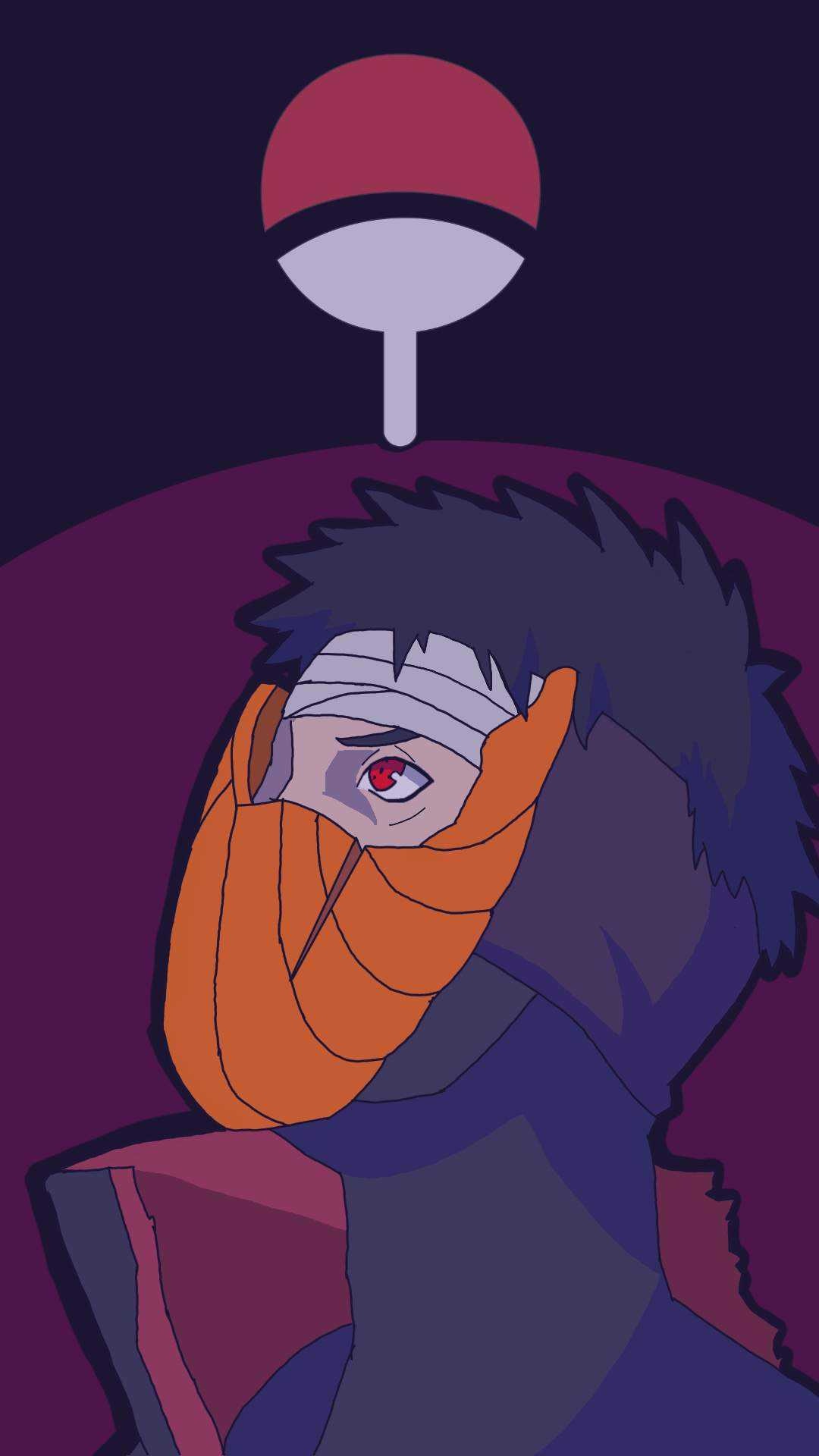 Obito Uchiha, Uchiha clan crest, orange spiral mask, Full HD Phone wallpaper
