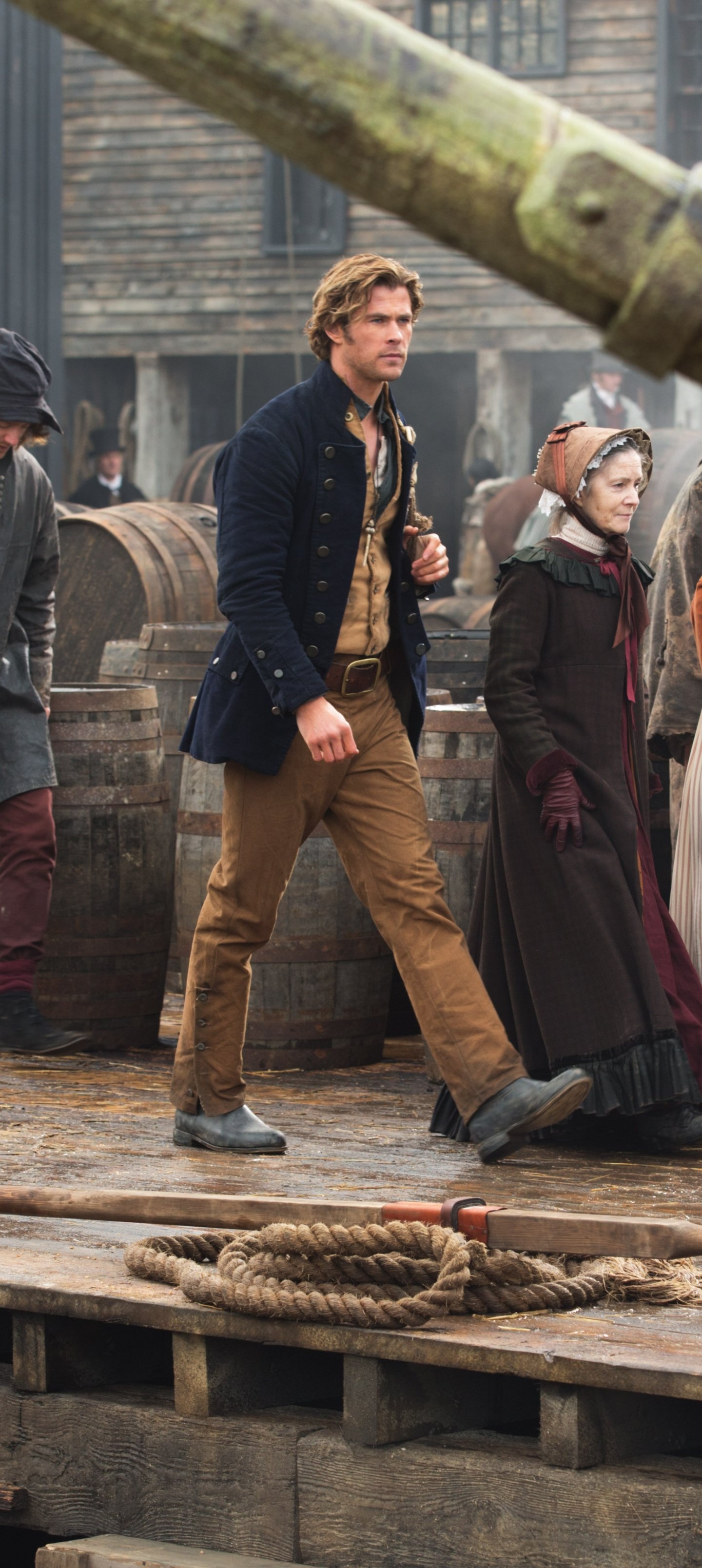 In the Heart of the Sea movie, Whale hunting, Epic maritime tale, Based on true events, 1440x3220 HD Phone
